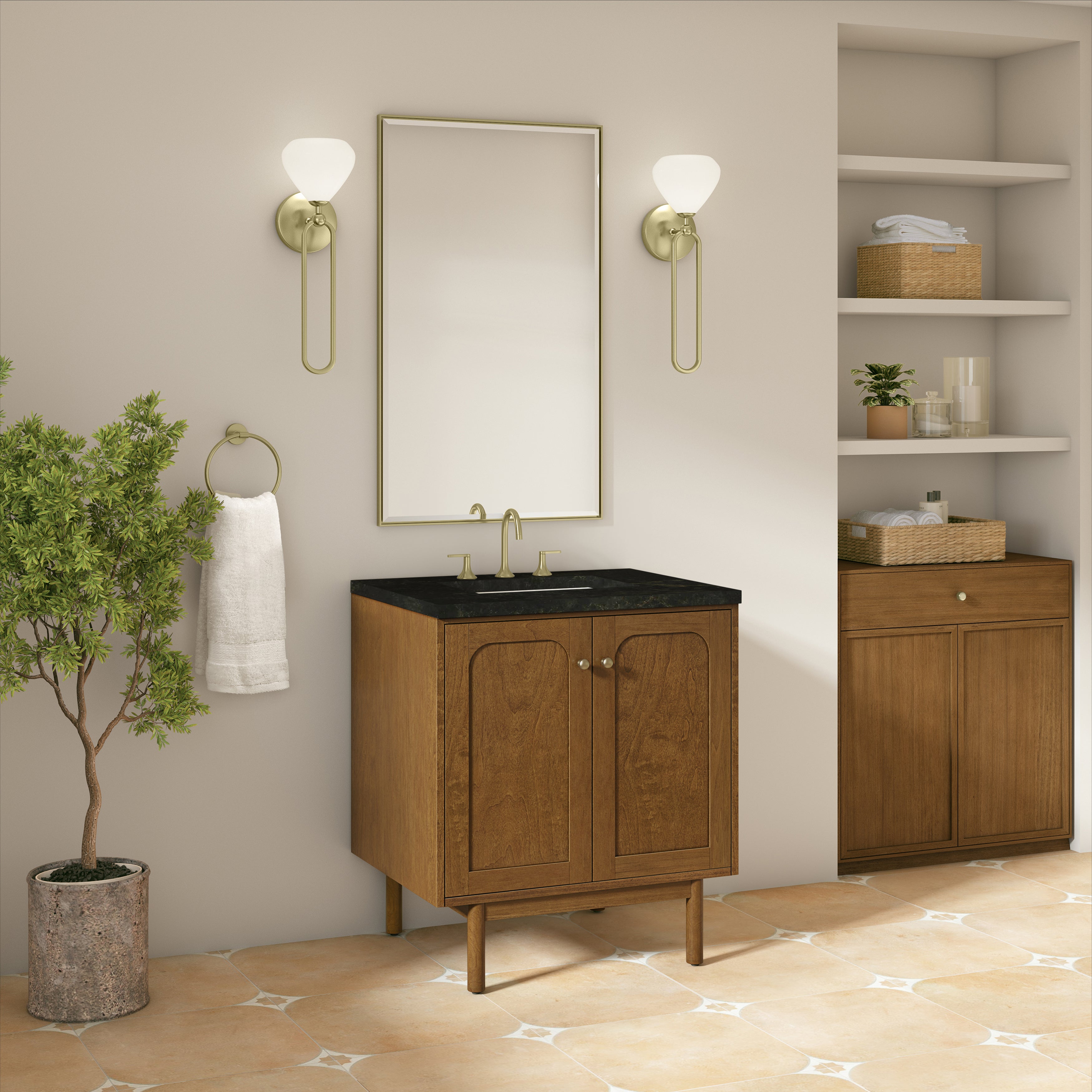 James Martin Laurent 30" Single Vanity in Honey Oak with 3cm Countertop