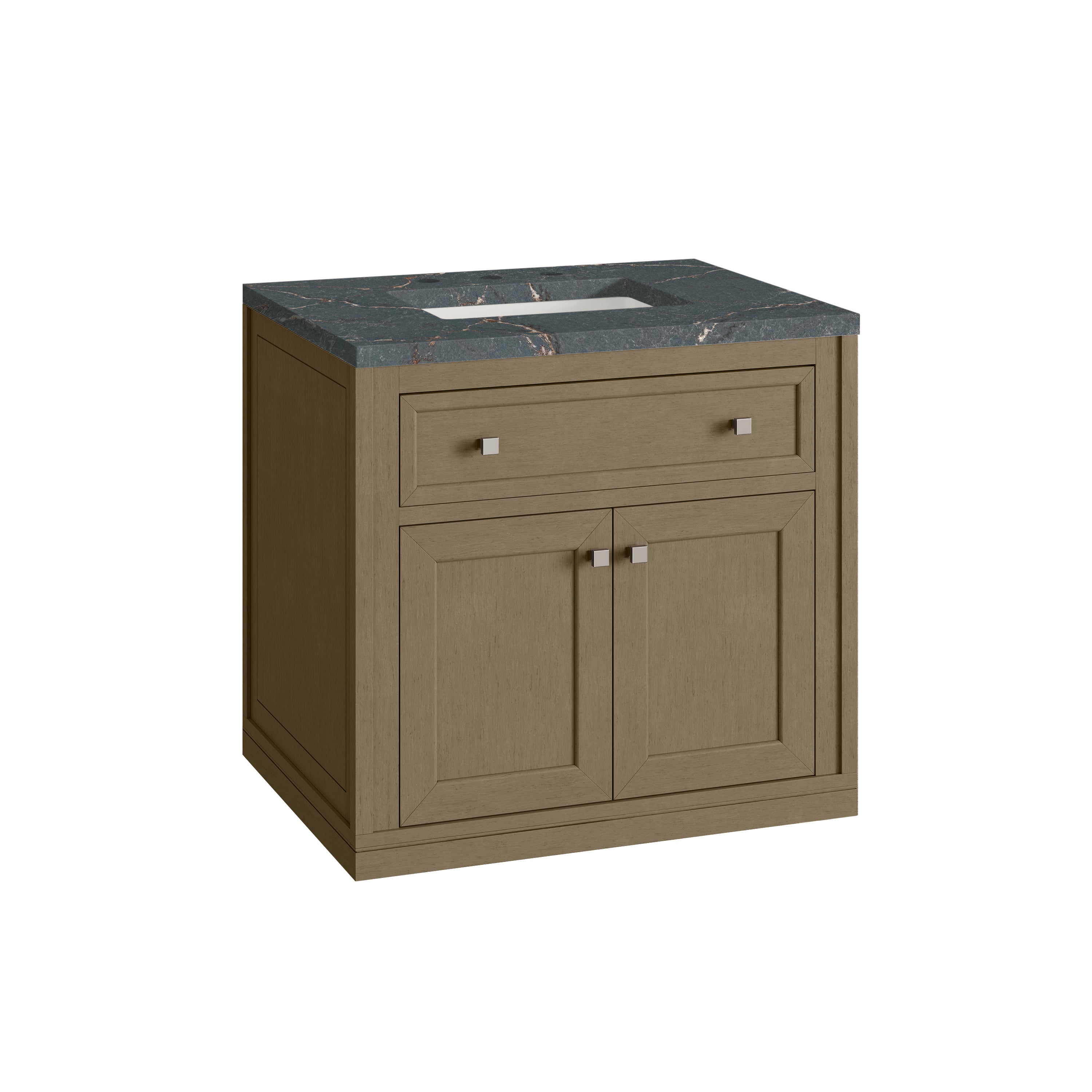 James Martin Chicago 30" Single Vanity in Walnut Whisper with 3cm Countertop