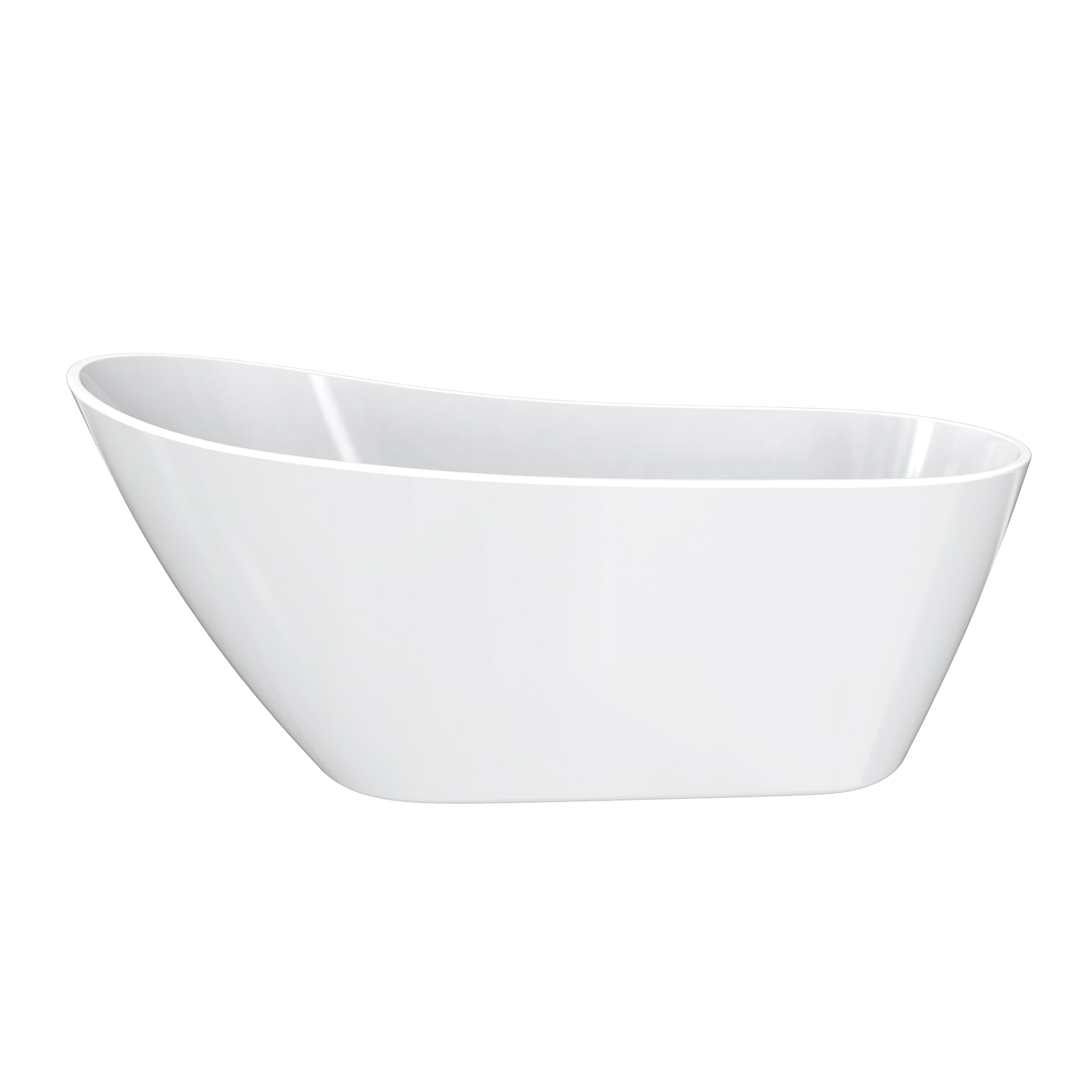 Maax Sinfoni 59 x 28 Acrylic Freestanding End Drain Bathtub in White with White Skirt