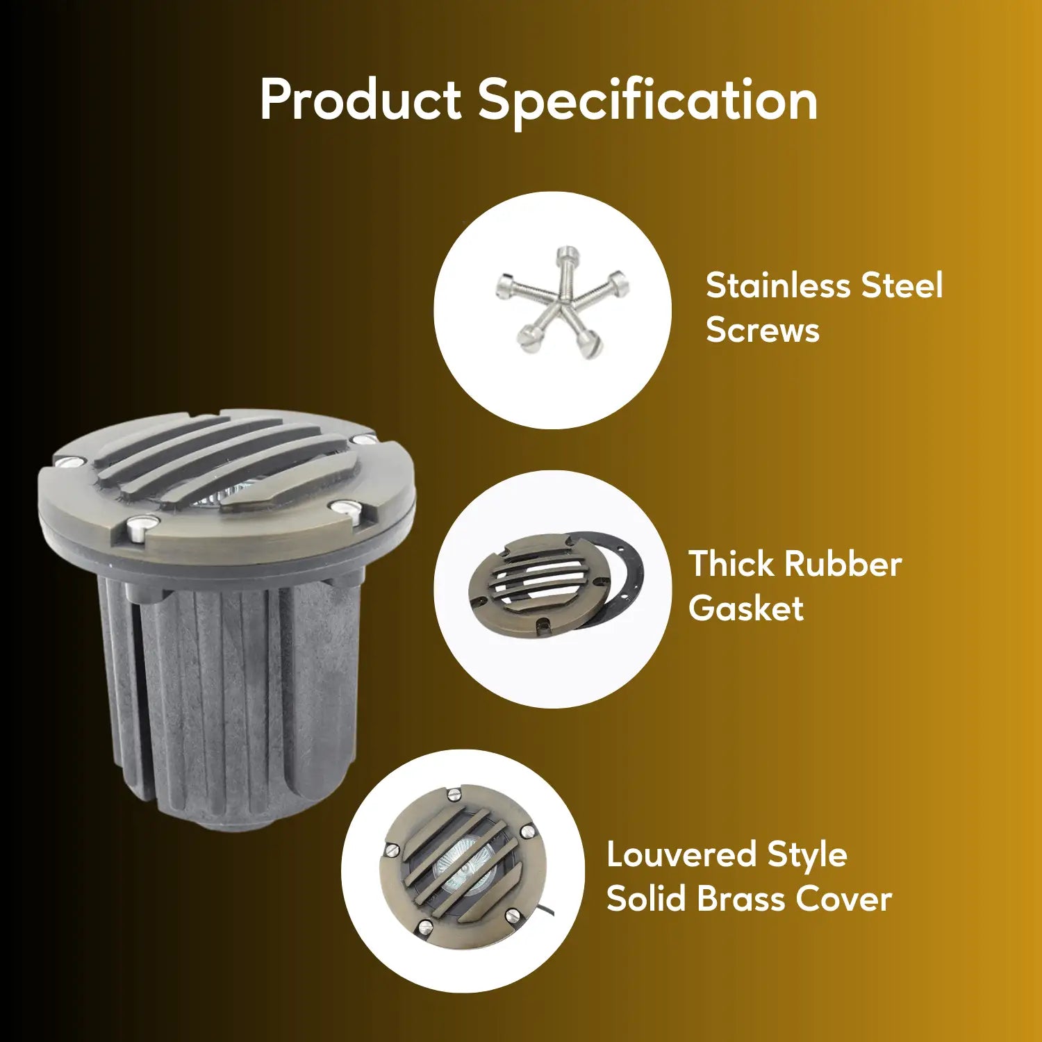 Solid Brass MR16 In-Ground Light Well Cover Kit