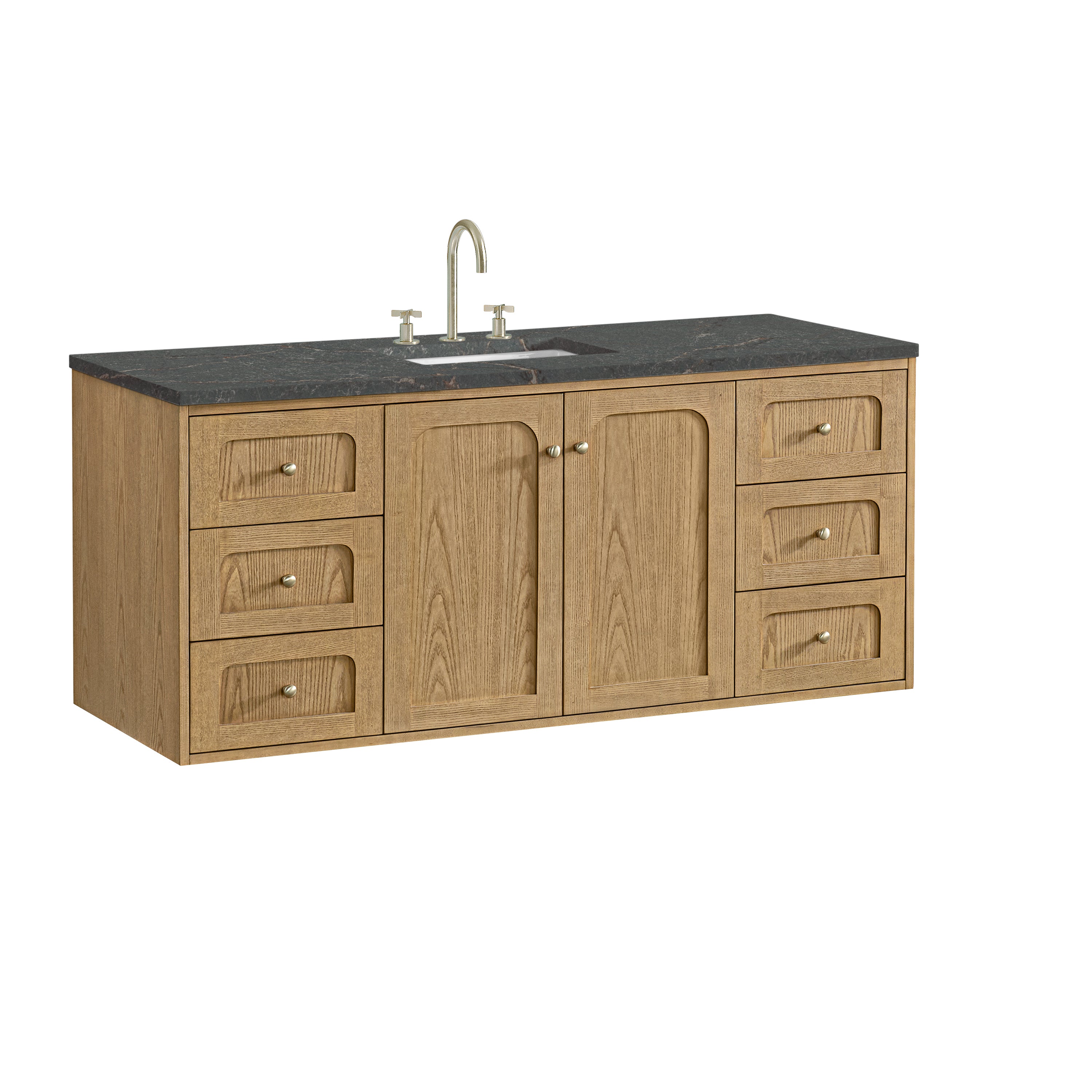James Martin Laurent 60" Single Vanity in Light Natural Oak with 3cm Countertop