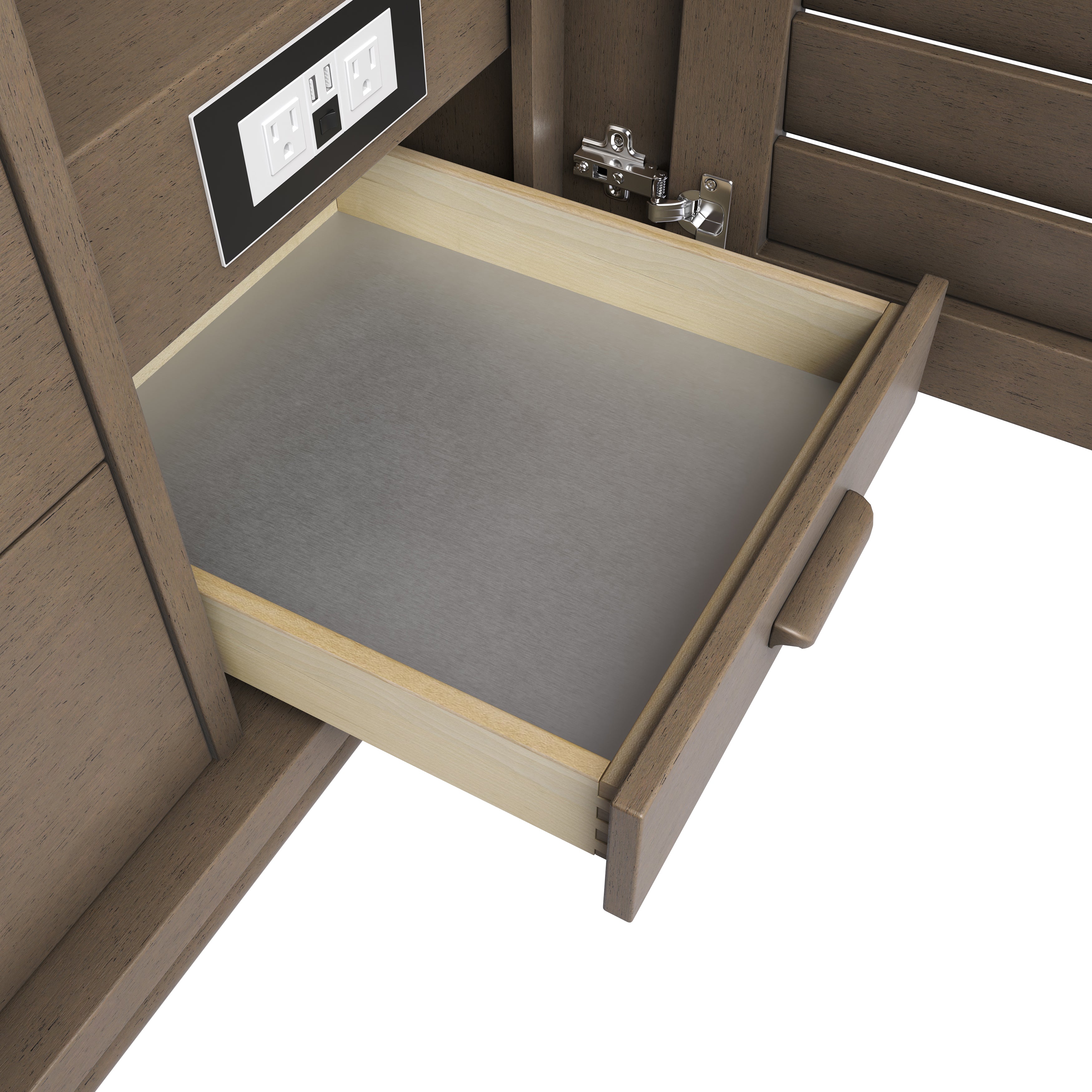 James Martin Portland 60" Double Vanity in Whitewashed Walnut with 3cm Countertop and FreePower Wireless Charger