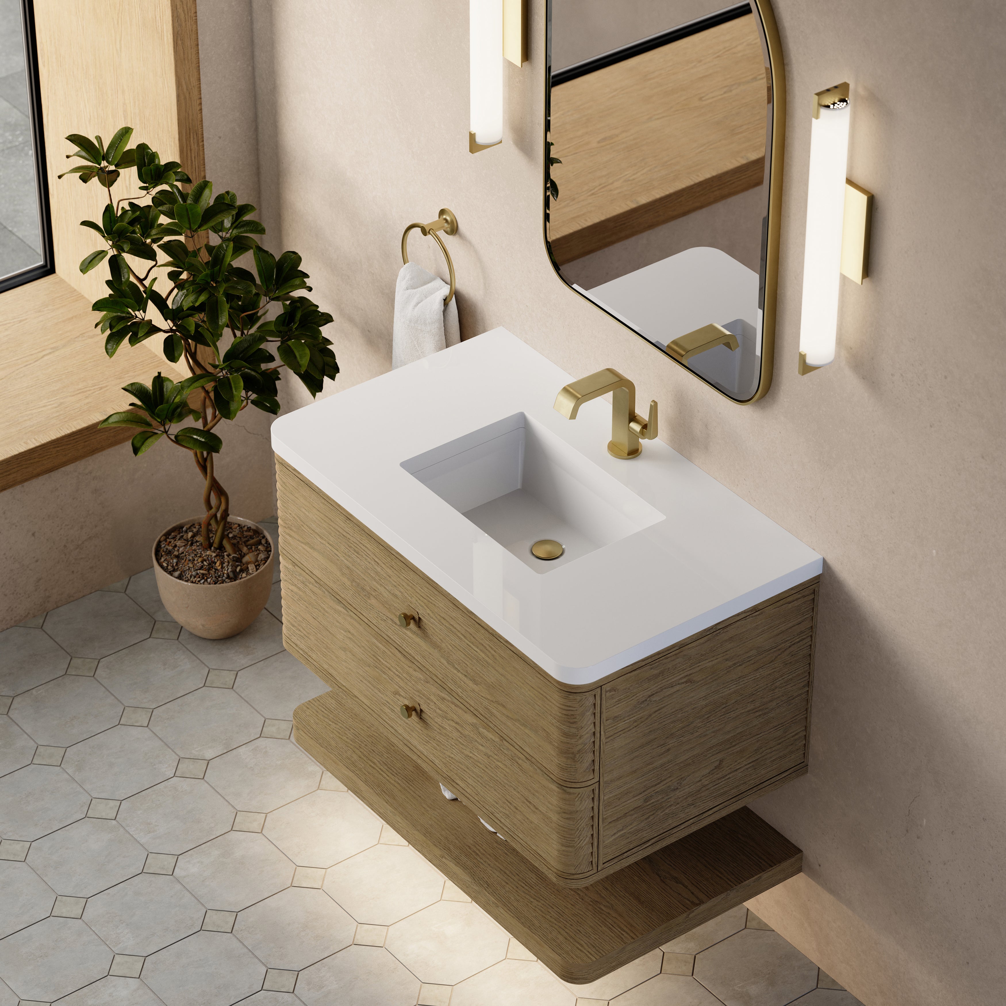 James Martin Allamari 36" Single Vanity in Dune Mist with 3cm Countertop