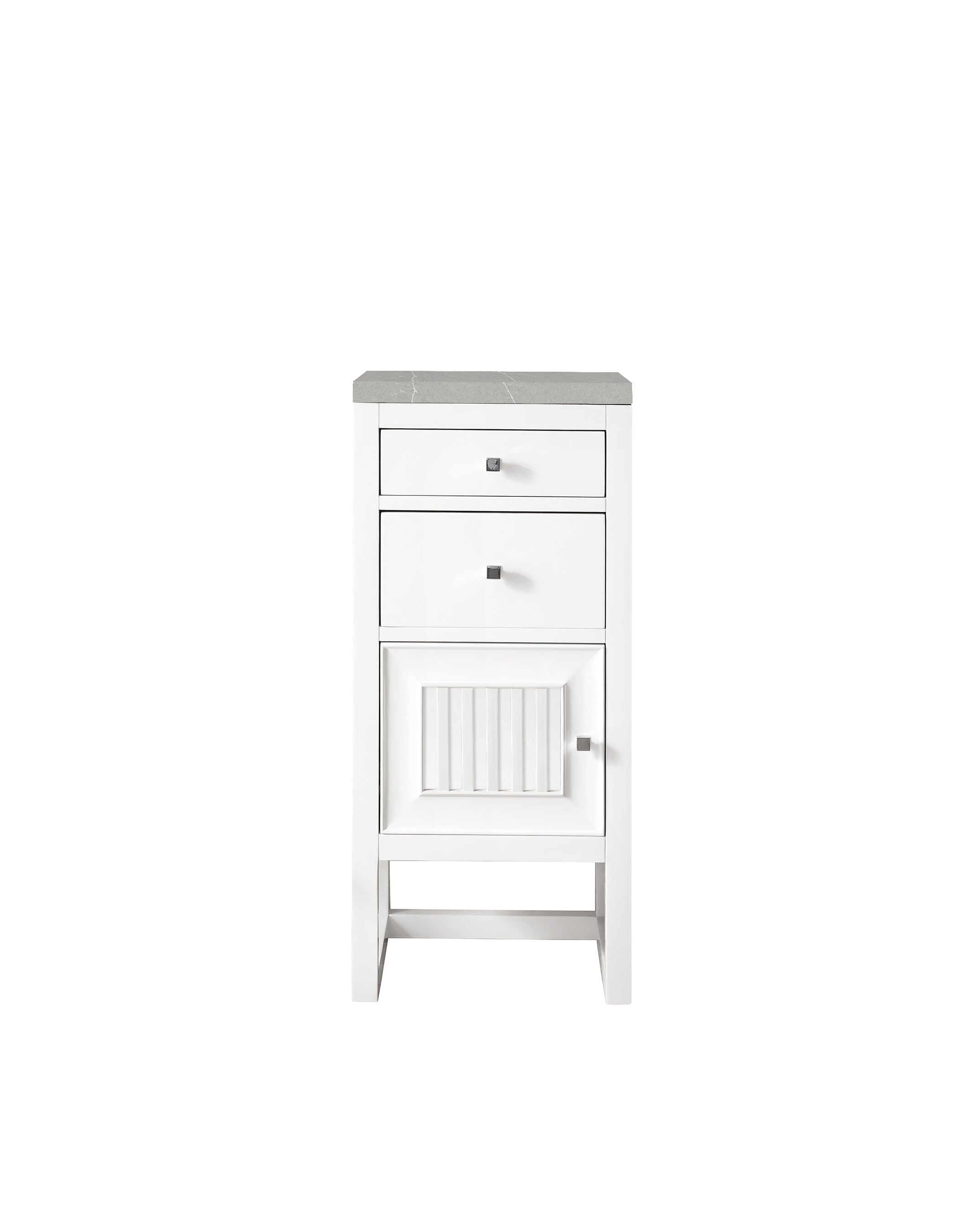 James Martin Athens 15" Base Cabinet with Drawers and Left Door in Glossy White with 3cm Countertop
