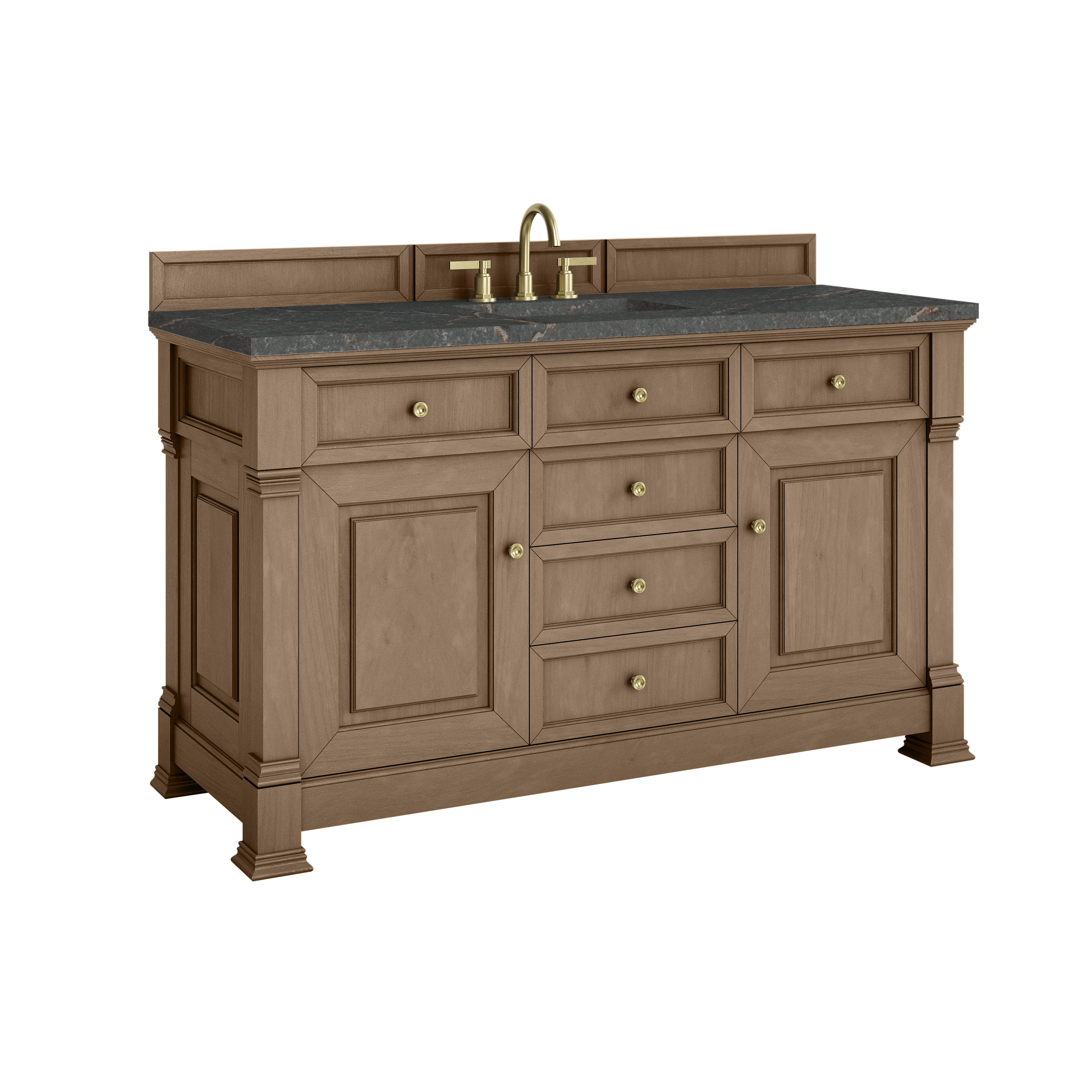 James Martin Brookfield 60" Single Vanity in Pecan with 3cm Countertop