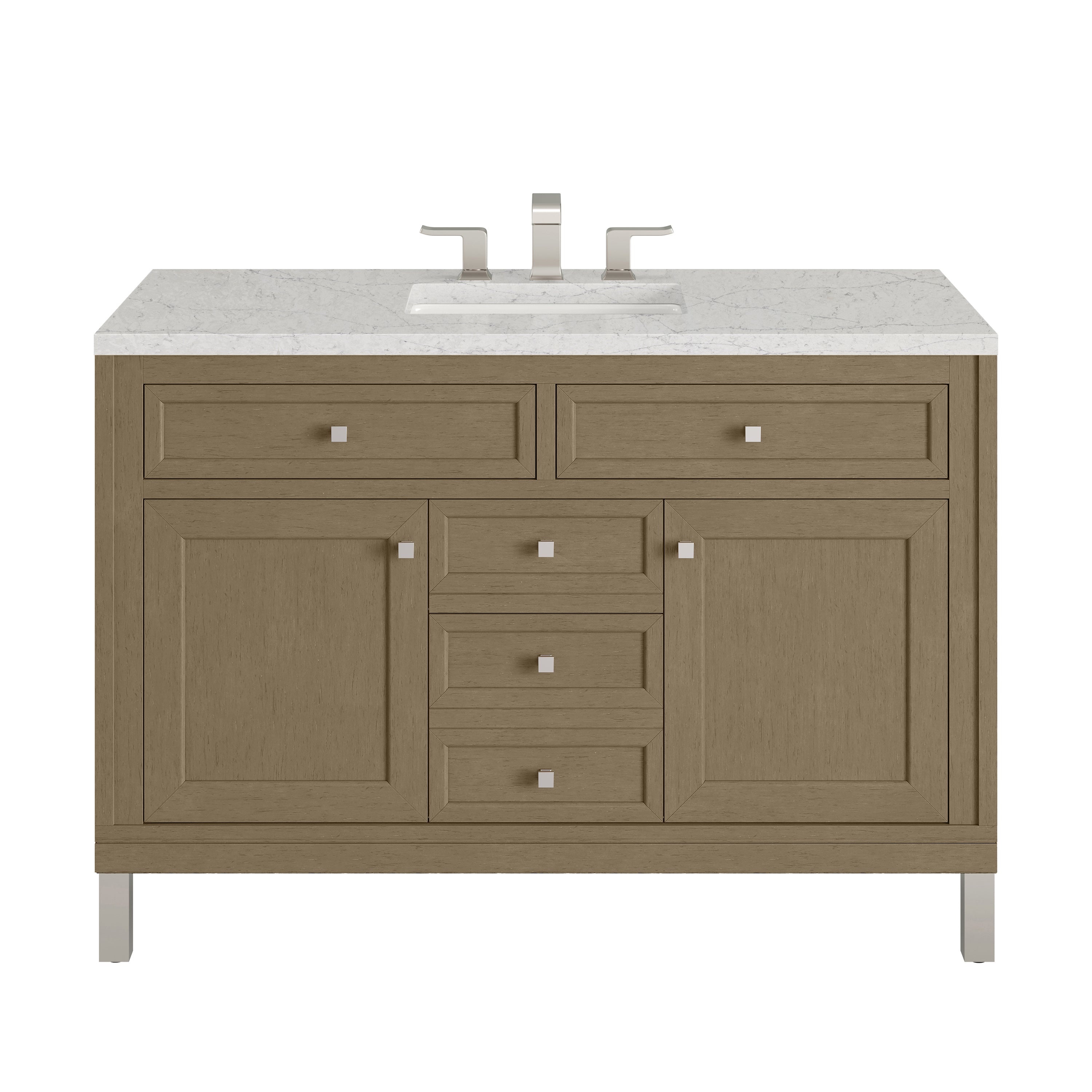 James Martin Chicago 48" Single Vanity in Walnut Whisper with 3cm Countertop