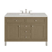 James Martin Chicago 48" Single Vanity in Walnut Whisper with 3cm Countertop and FreePower Wireless Charger
