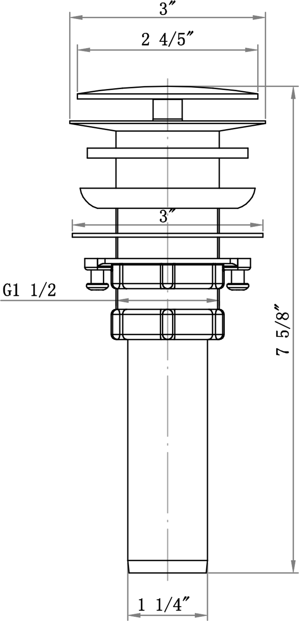 ALFI brand AB5009 Pop Up Drain for Sink w/o Overflow