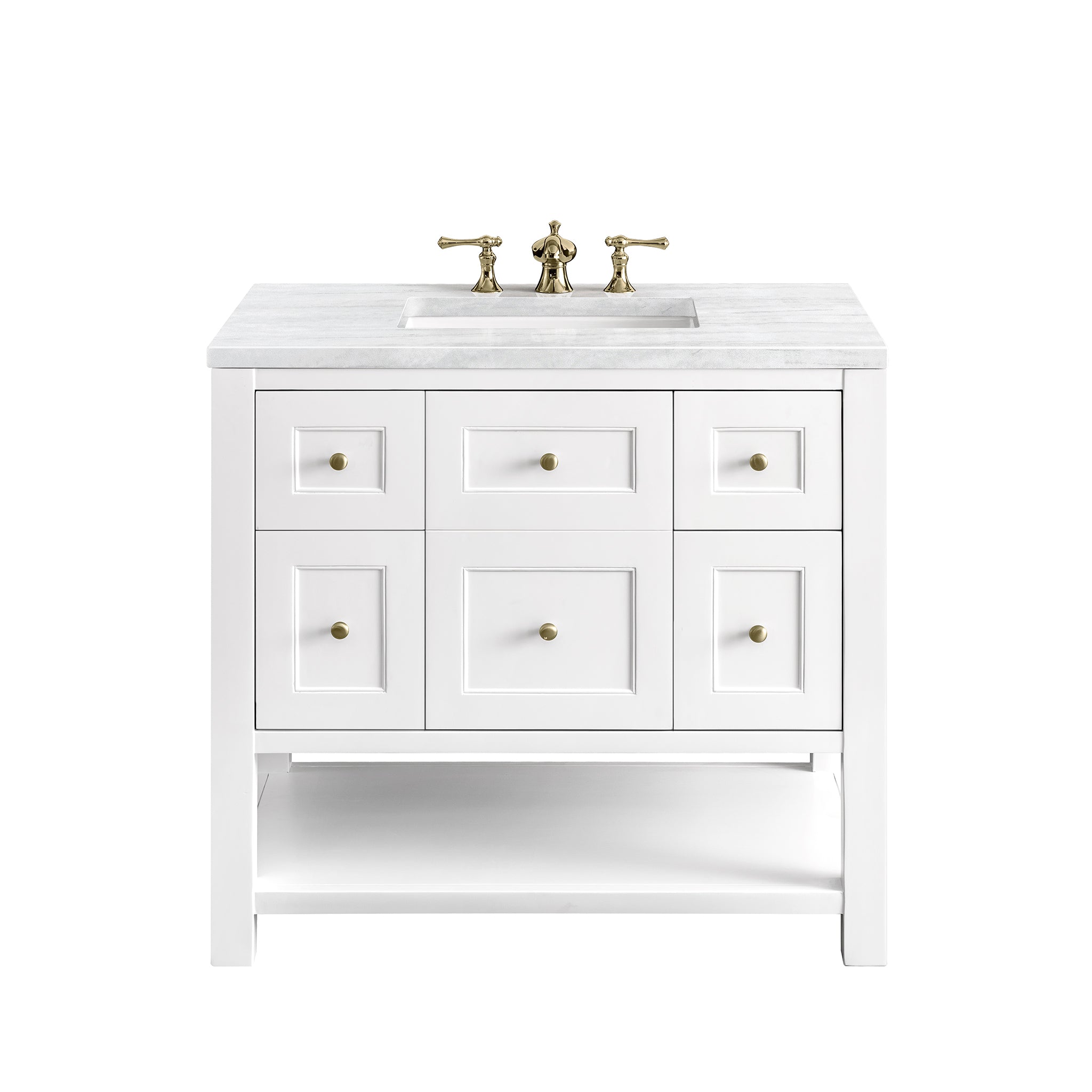 James Martin Breckenridge 36" Single Vanity in Bright White with 3cm Countertop