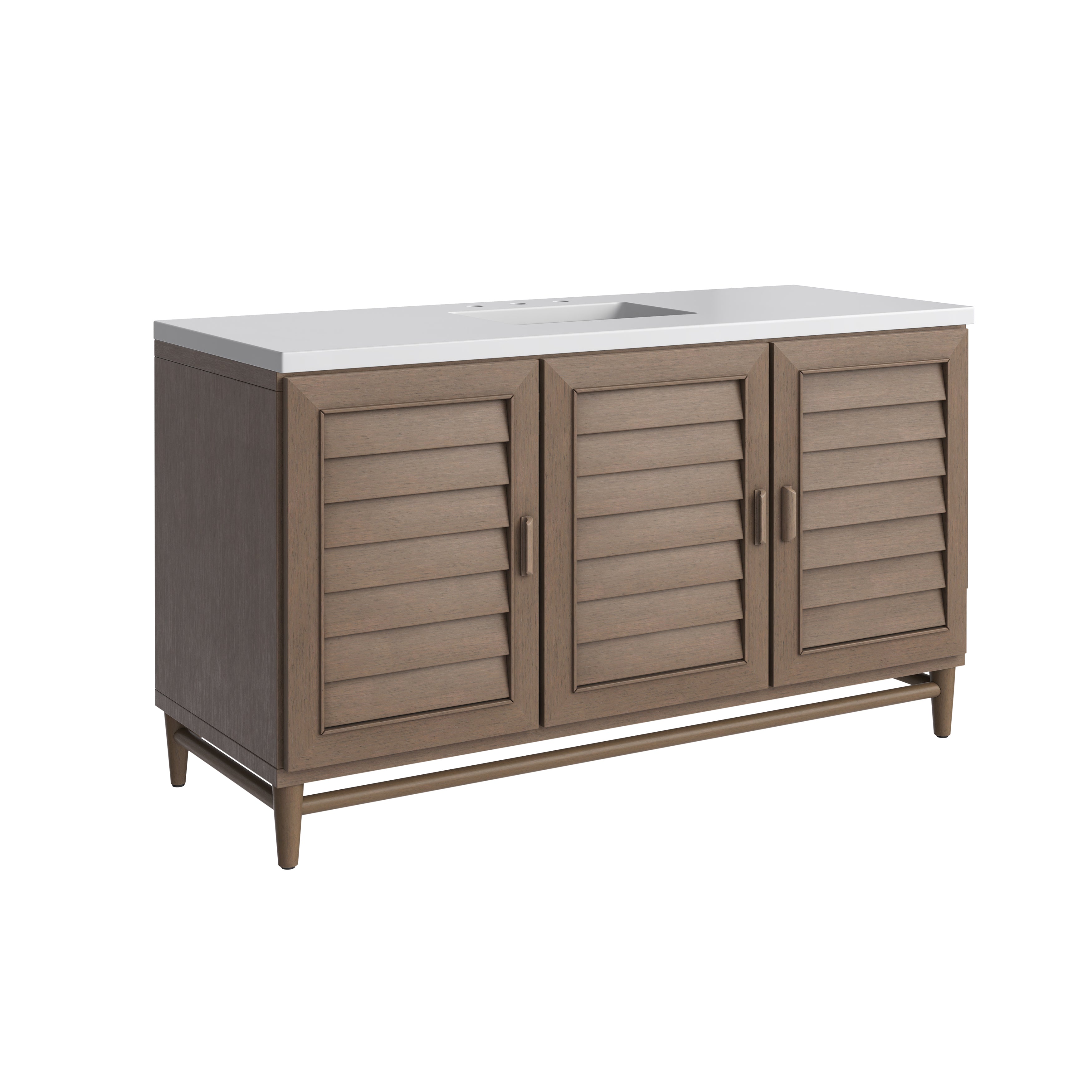 James Martin Portland 60" Single Vanity in Whitewashed Walnut with 3cm Countertop