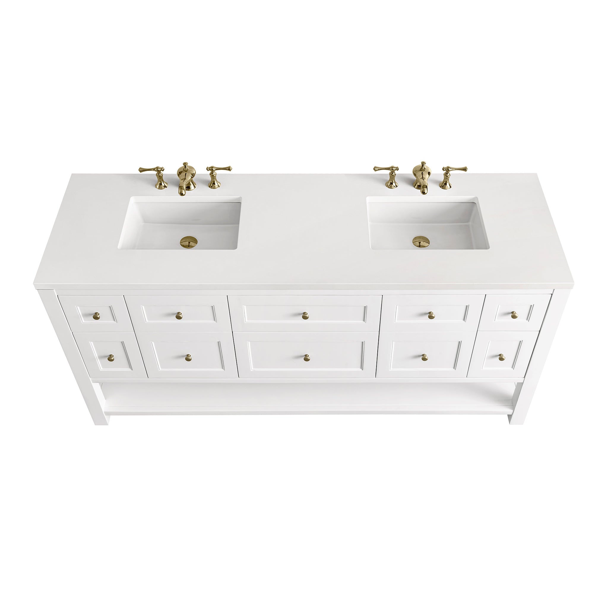 James Martin Breckenridge 72" Double Vanity in Bright White with 3cm Countertop