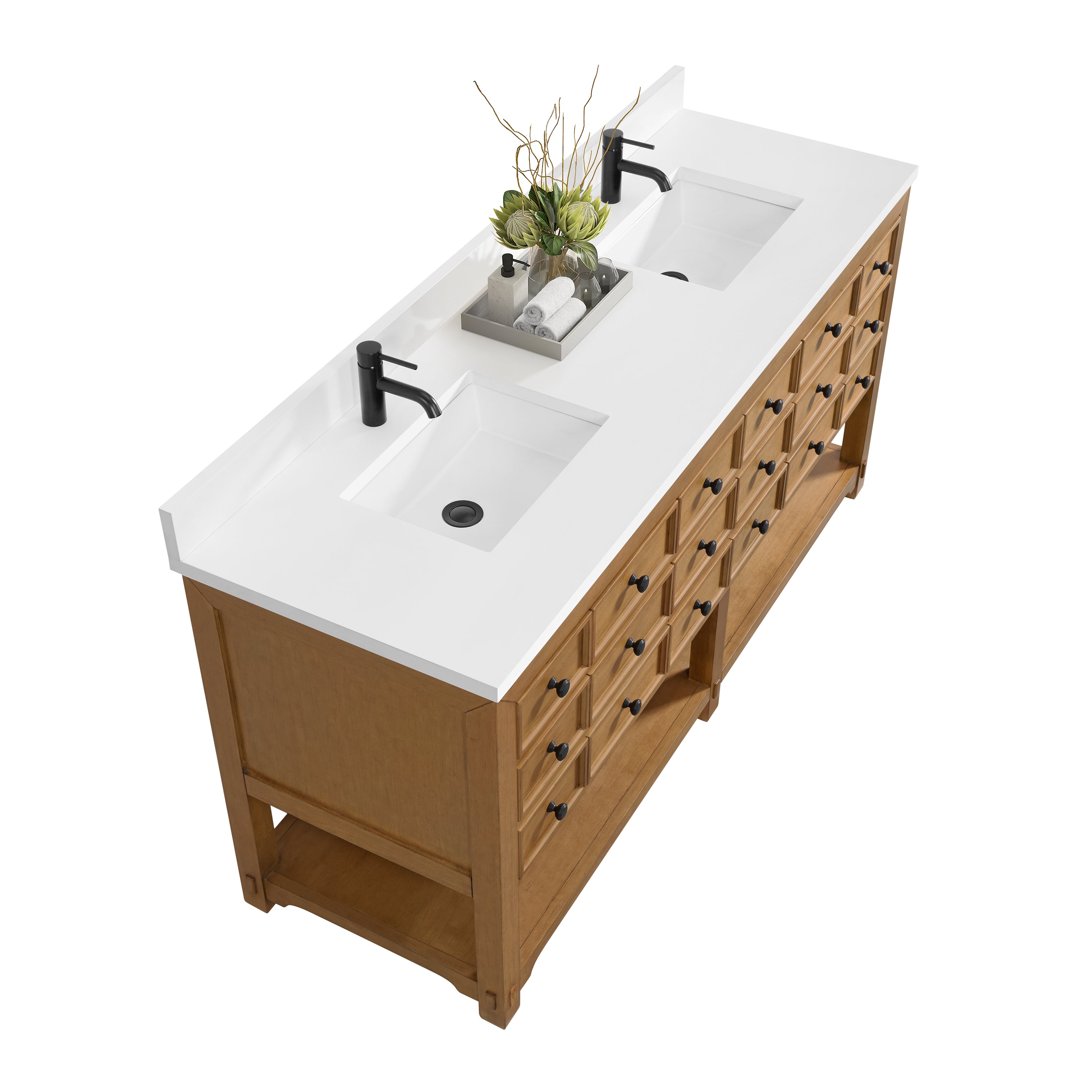 James Martin Malibu 72" Double Vanity in Amber Birch with 3cm Countertop