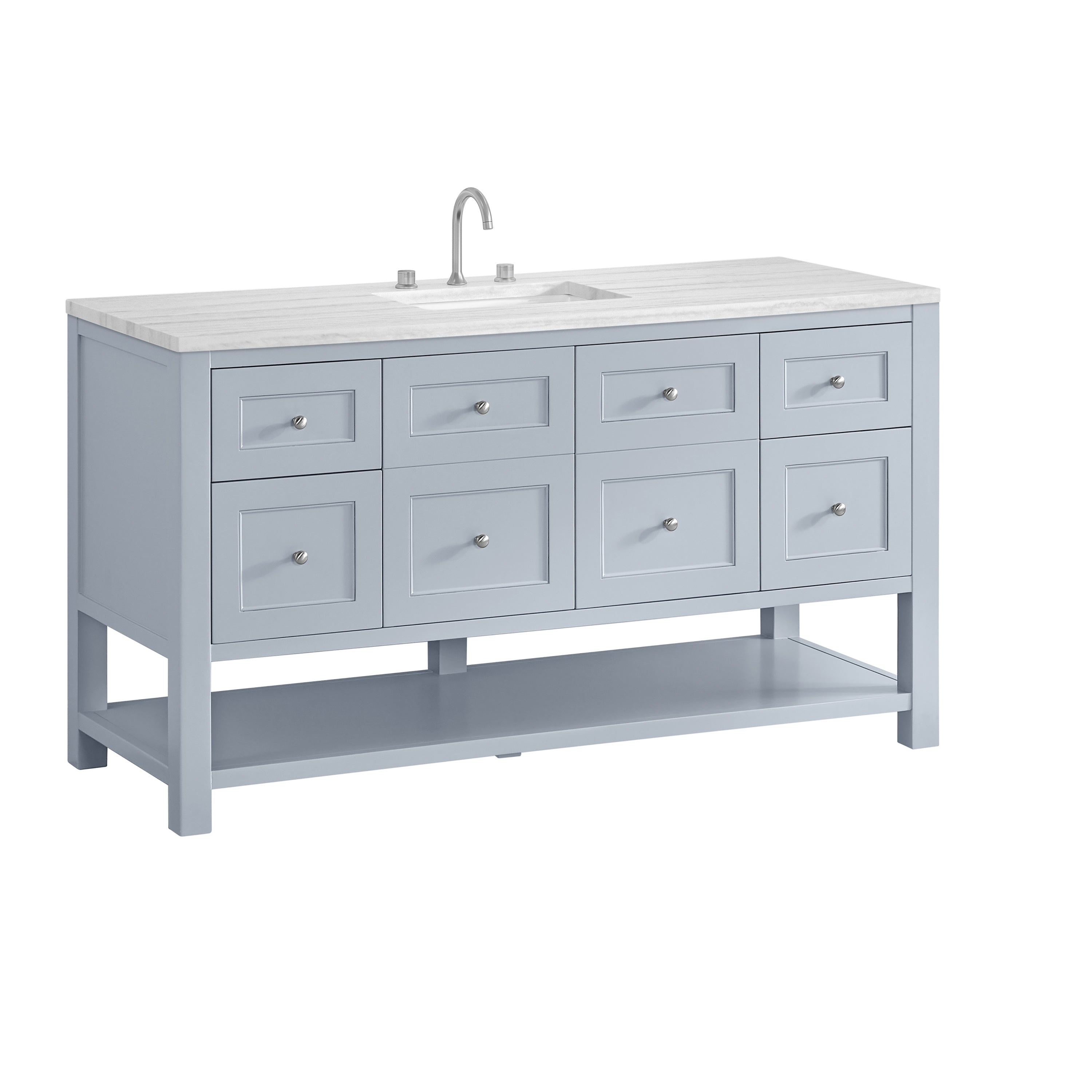 James Martin Breckenridge 60" Single Vanity in Serenity Blue with 3cm Countertop
