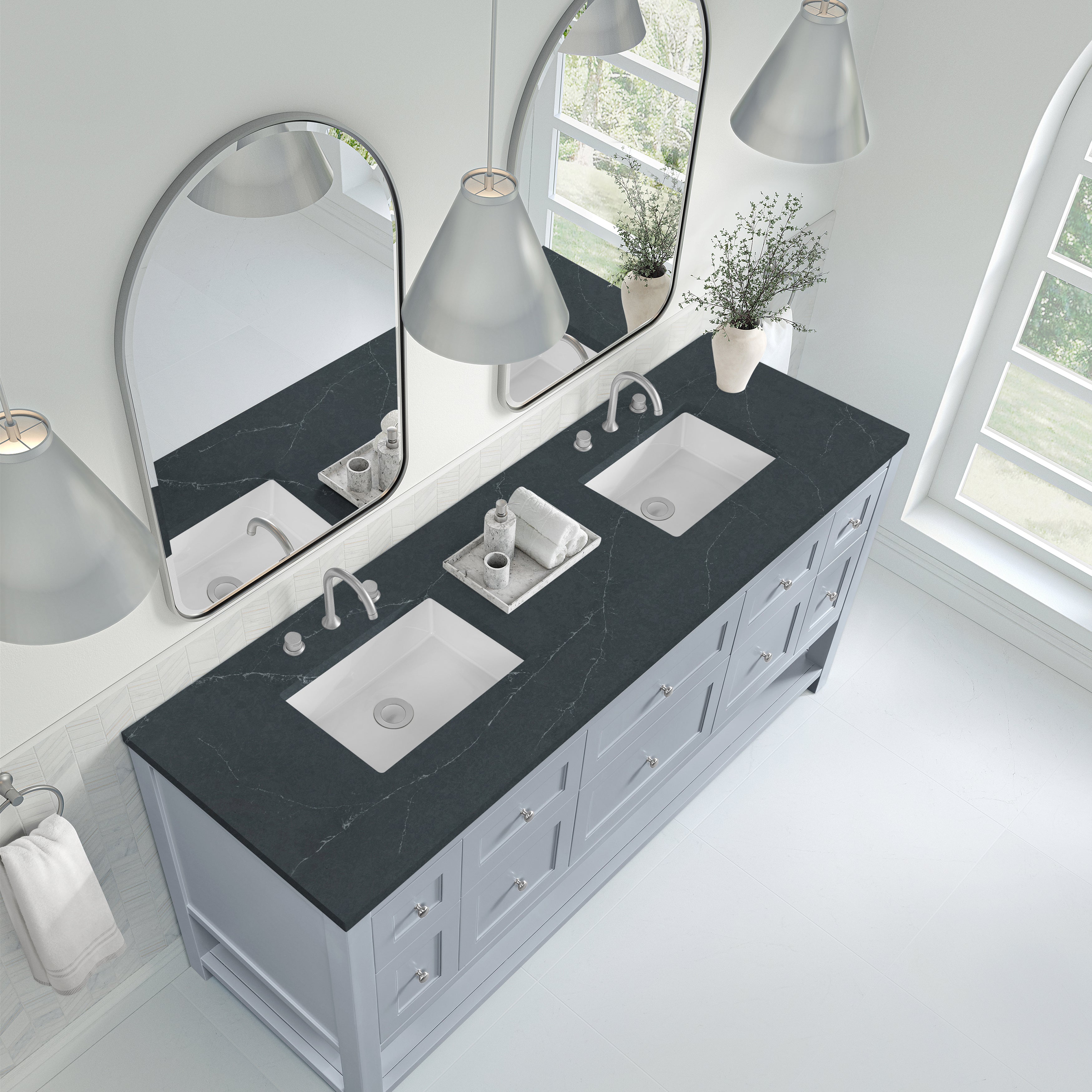James Martin Breckenridge 72" Double Vanity in Serenity Blue with 3cm Countertop
