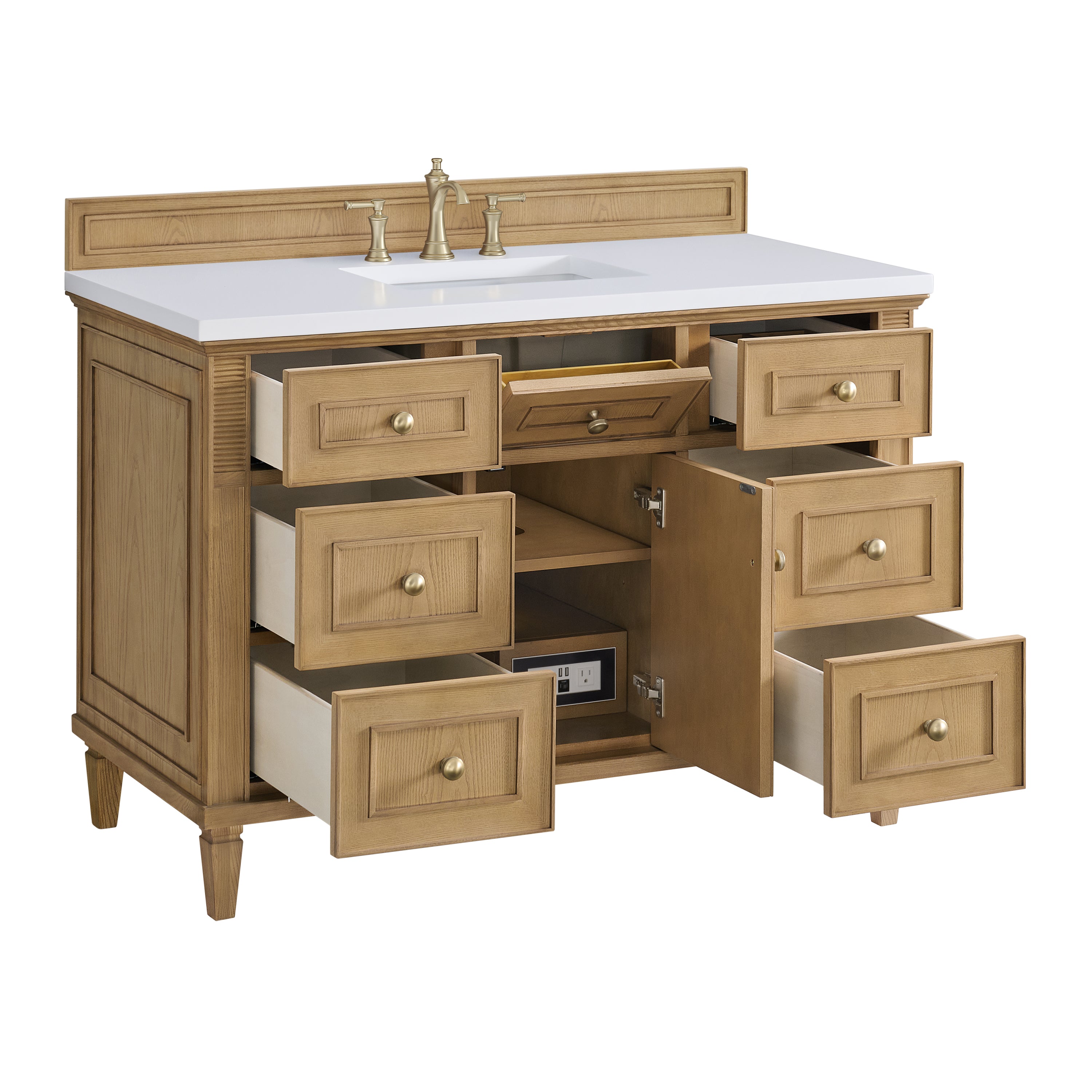 James Martin Lorelai 48" Single Vanity in Light Natural Oak with 3cm Countertop