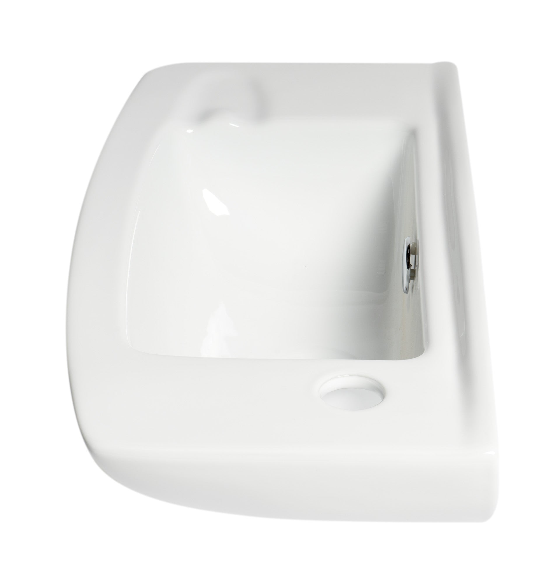 ALFI brand  ABC115 White 20" Small Wall Mounted Ceramic Sink with Faucet Hole