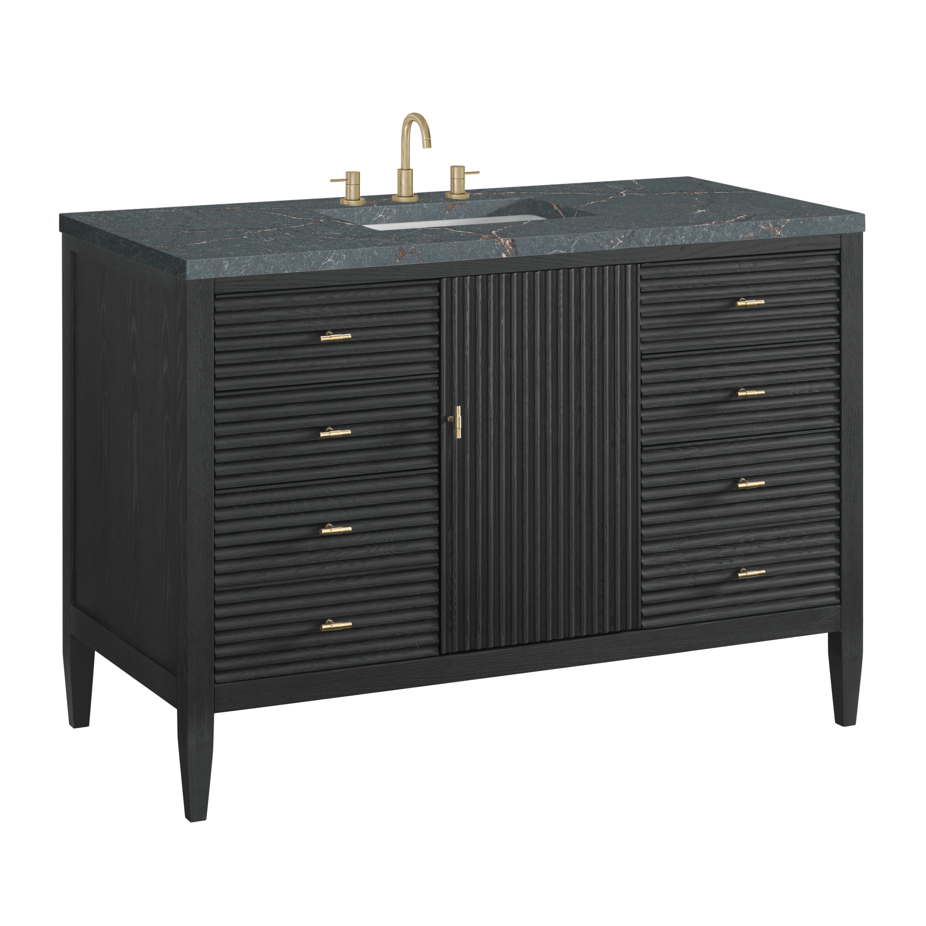 James Martin Myrrin 48" Single Vanity in Carbon Oak with 3cm Countertop