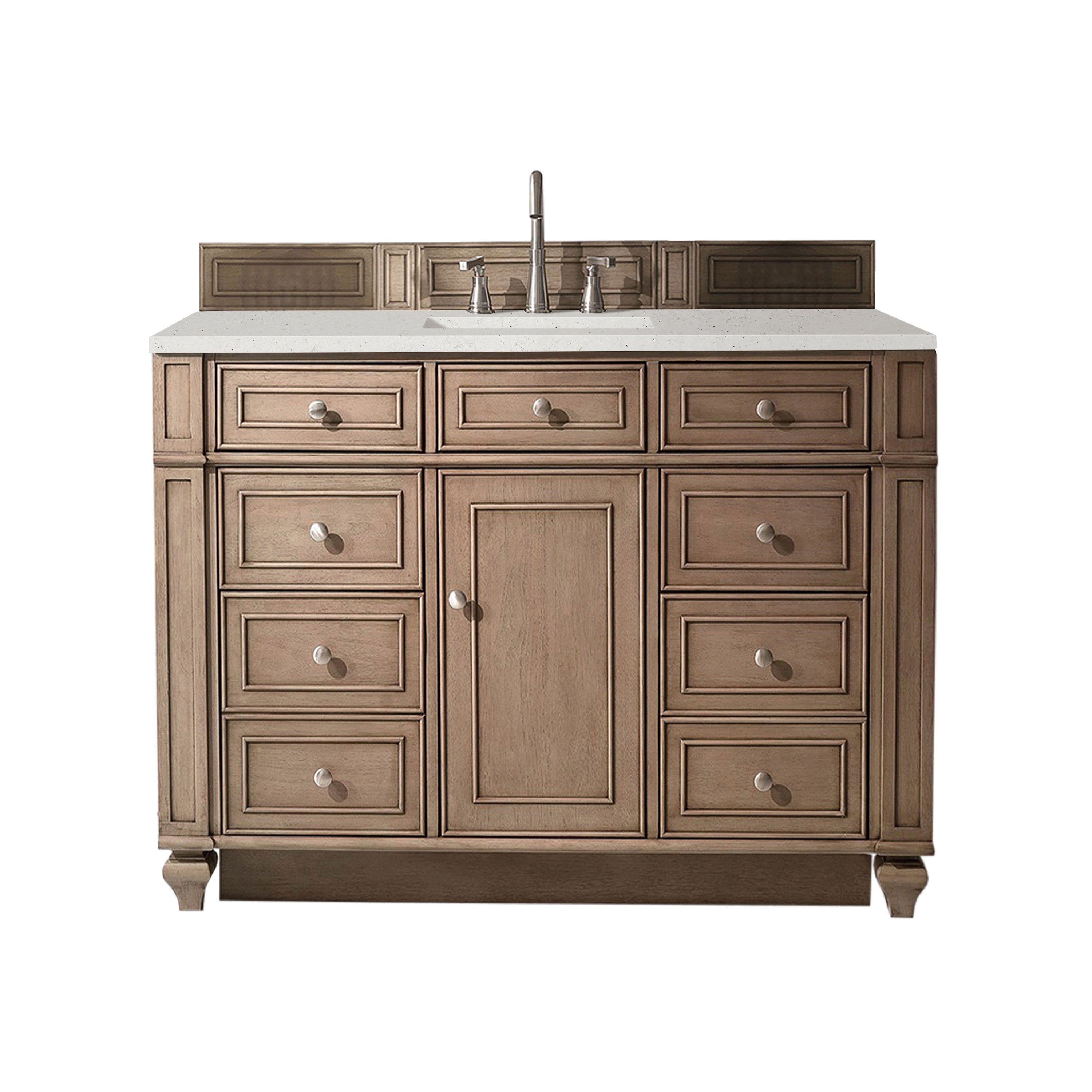 James Martin Bristol 48" Single Vanity in Whitewashed Walnut with 3cm Countertop