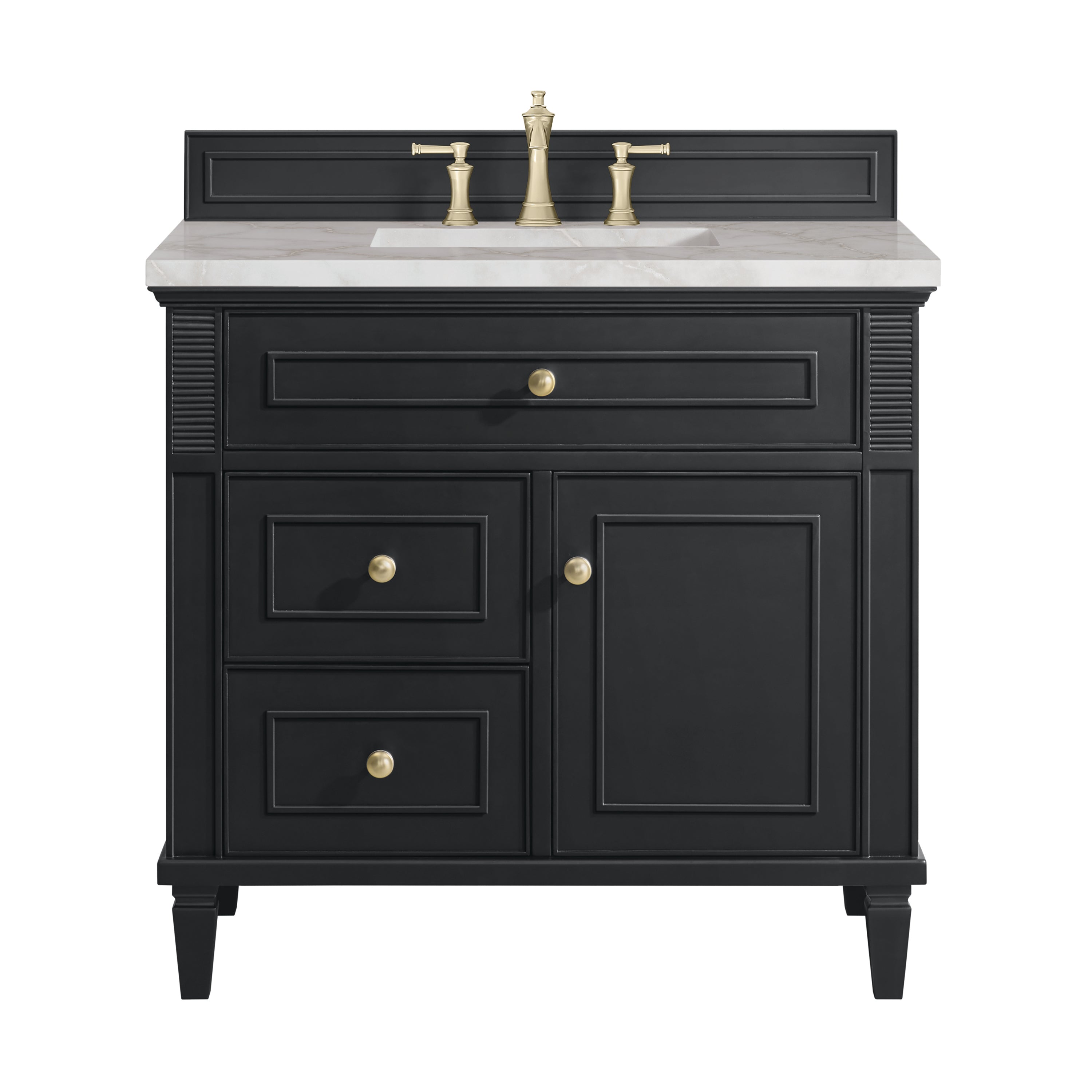 James Martin Lorelai 36" Single Vanity in Black Onyx with 3cm Countertop