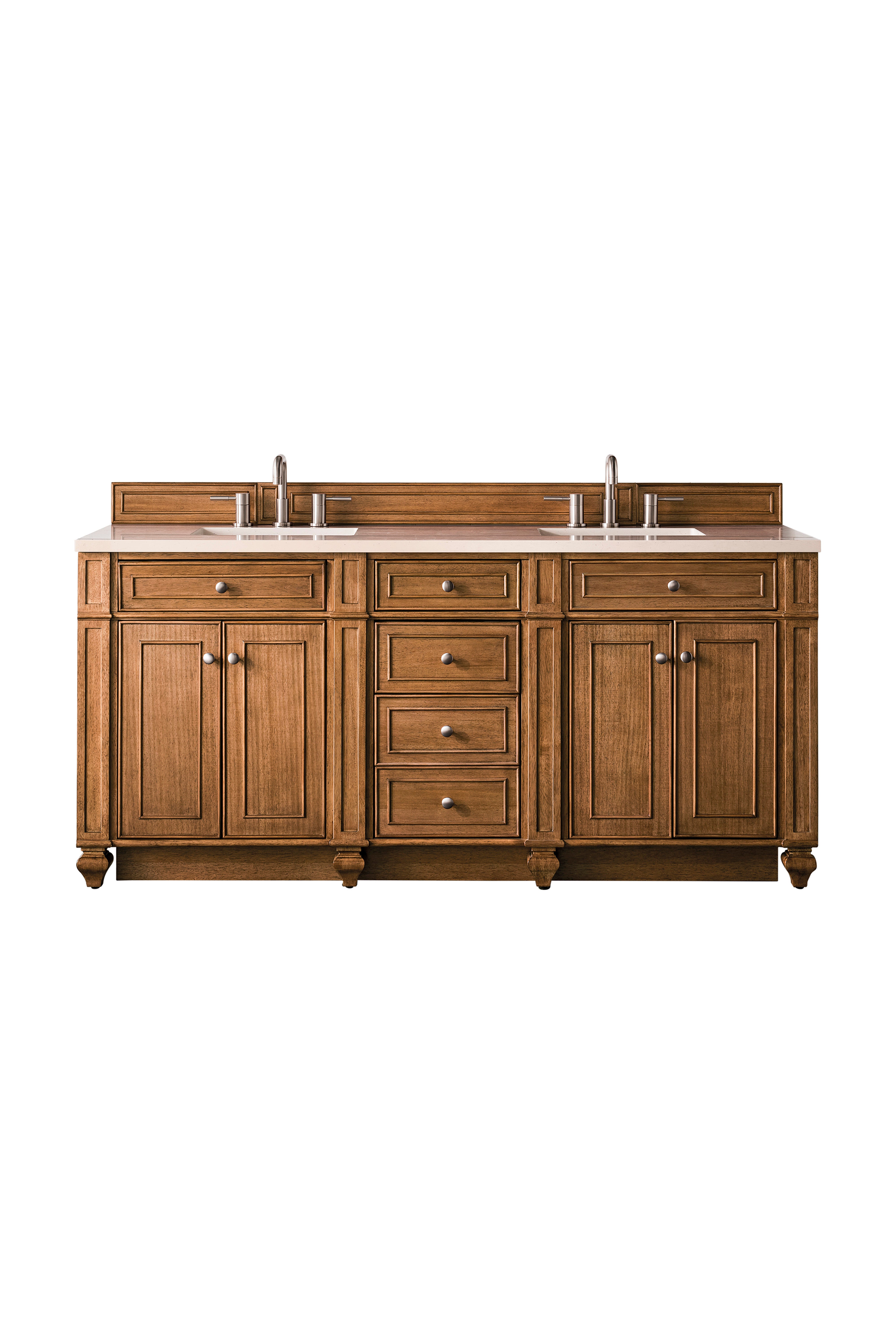 James Martin Bristol 72" Double Vanity in Saddle Brown with 3cm Countertop