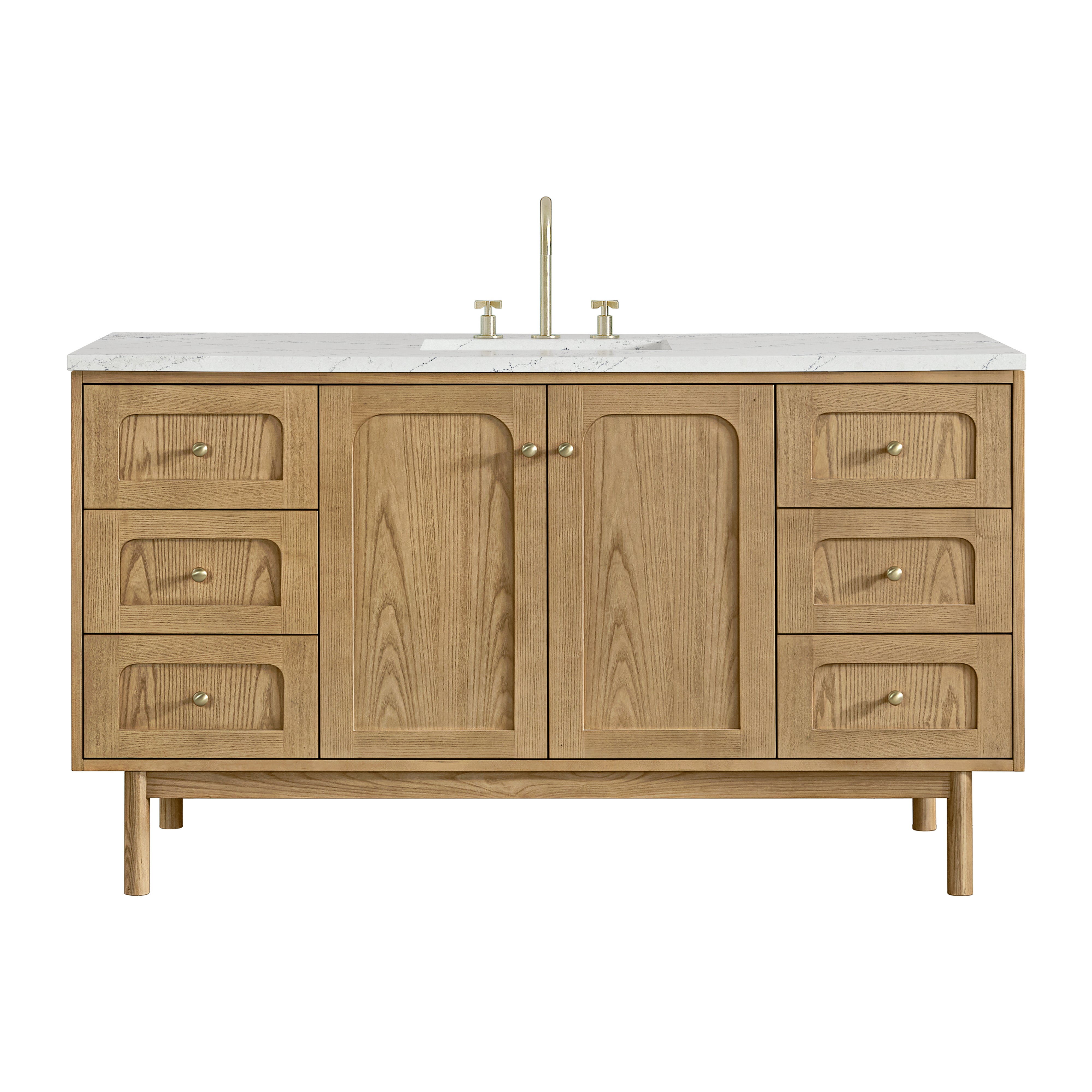 James Martin Laurent 60" Single Vanity in Light Natural Oak with 3cm Countertop