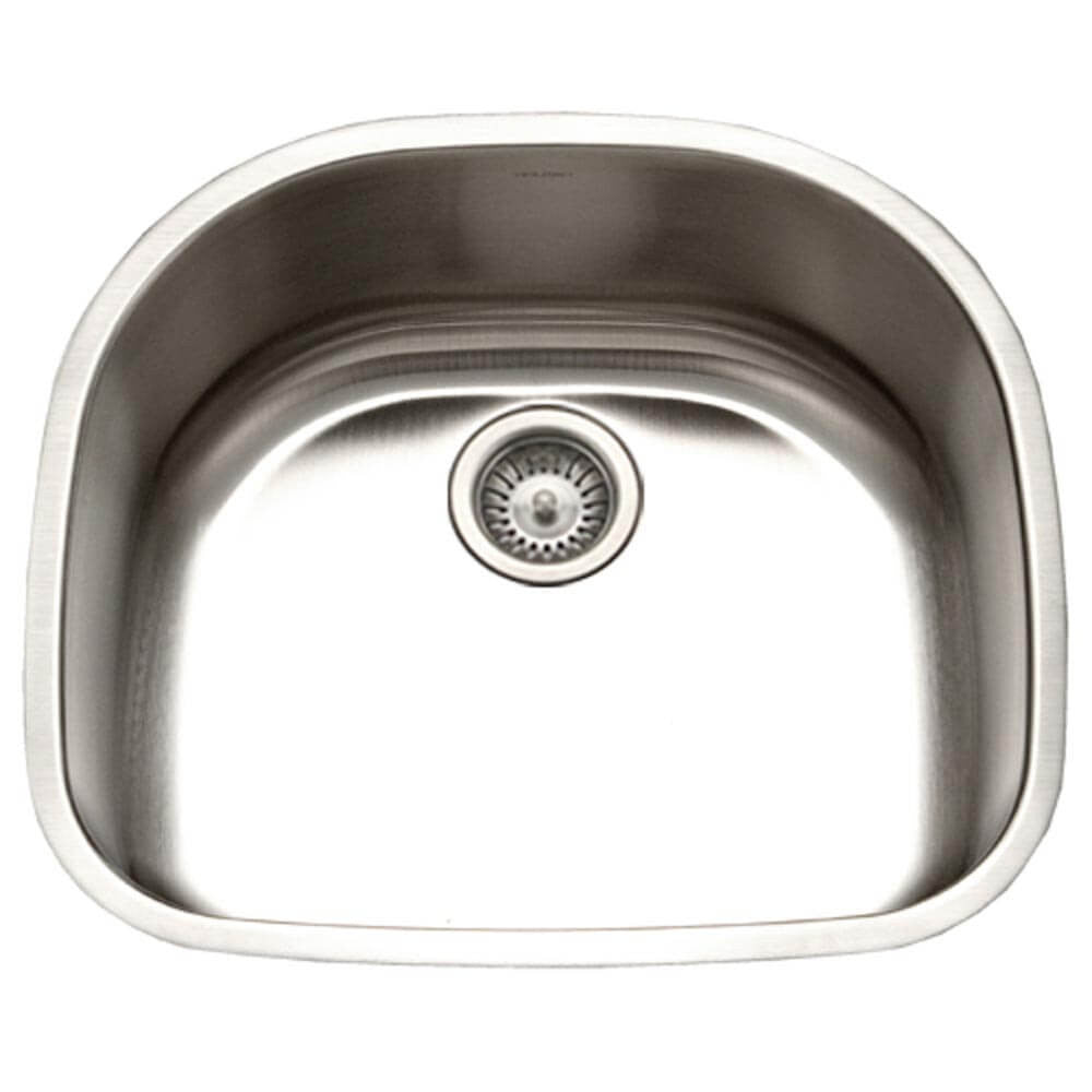 Houzer Eston 24 inch Stainless Steel Undermount Single D Bowl Kitchen Sink - STS-1400