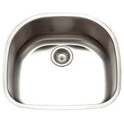 Houzer Eston 24 inch Stainless Steel Undermount Single D Bowl Kitchen Sink - STS-1400