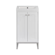 James Martin Chianti 20" Single Vanity in Glossy White with White Glossy Composite Stone Top