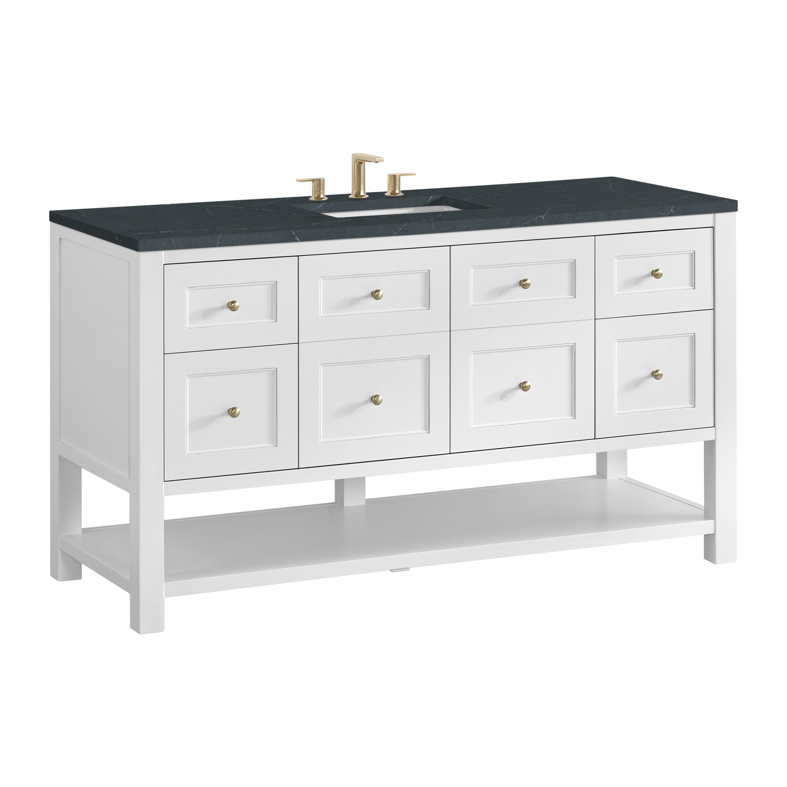 James Martin Breckenridge 60" Single Vanity in Bright White with 3cm Countertop