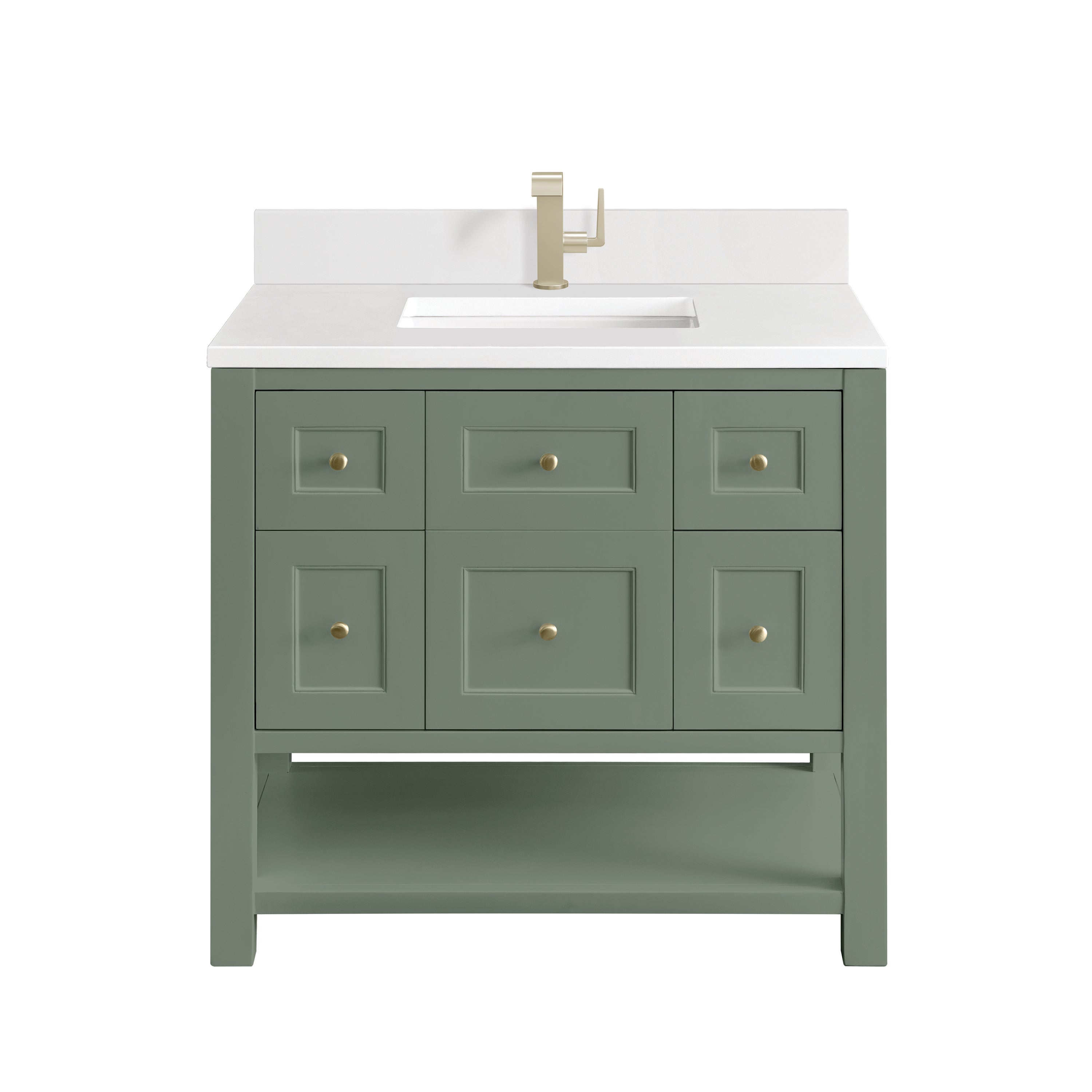 James Martin Breckenridge 36" Single Vanity in Smokey Celadon with 3cm Countertop