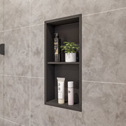 ALFI brand ABNC1224 12 x 24  Vertical Double Shelf Bath Shower Niche