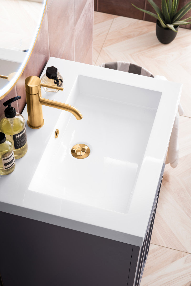 Alicante 24" Single Vanity with White Glossy Composite Stone Top