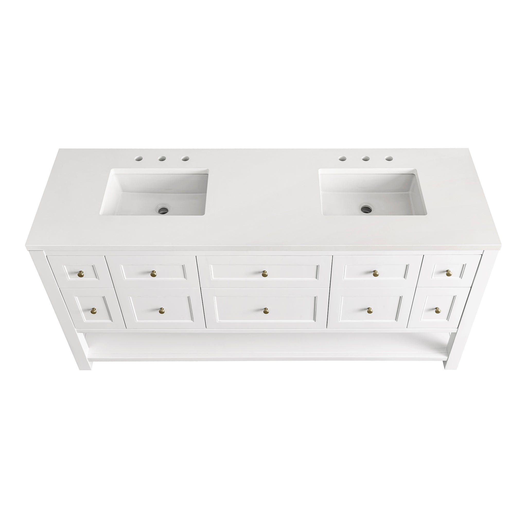 James Martin Breckenridge 72" Double Vanity in Bright White with 3cm Countertop