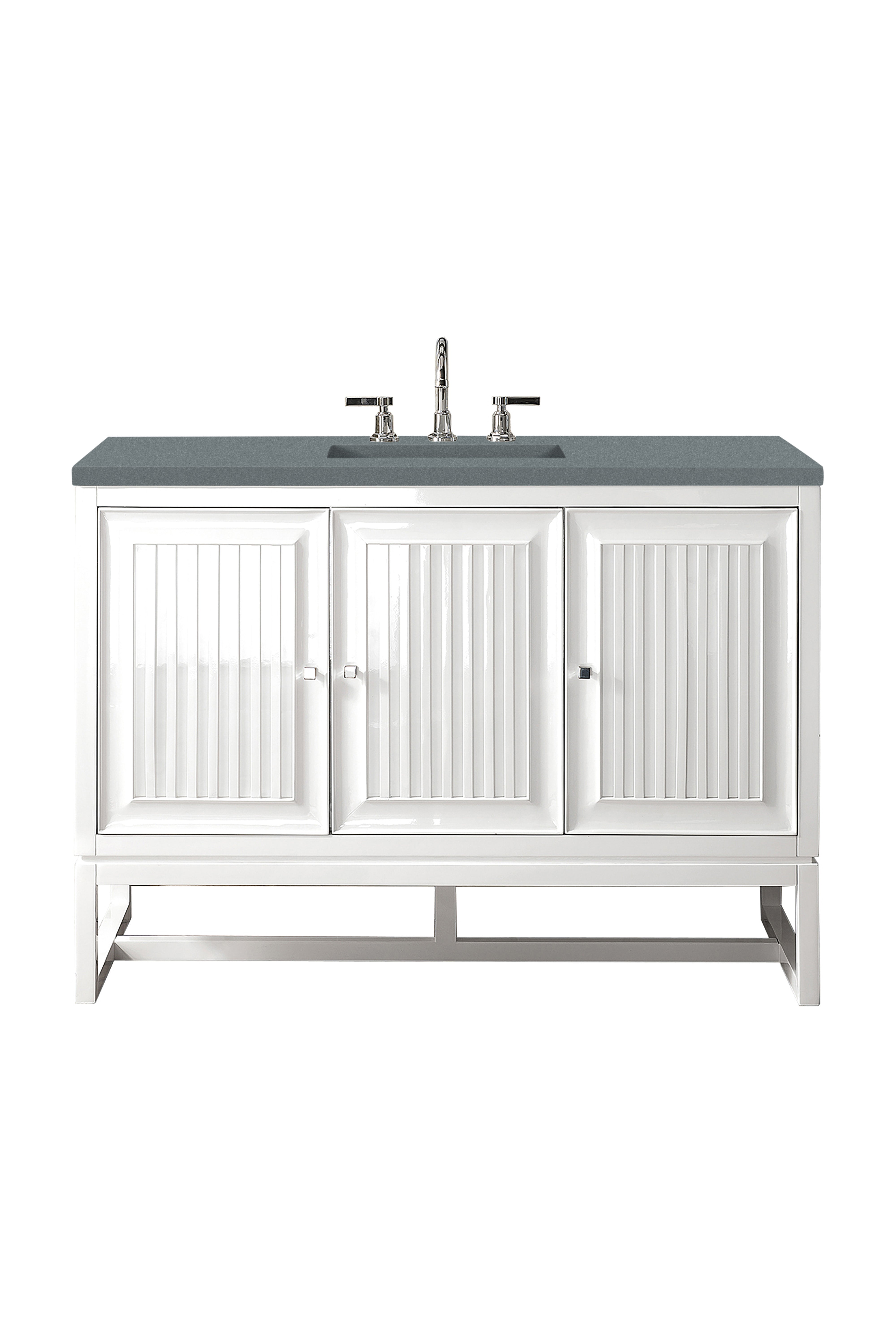 James Martin Athens 48" Single Vanity in Glossy White with 3cm Countertop
