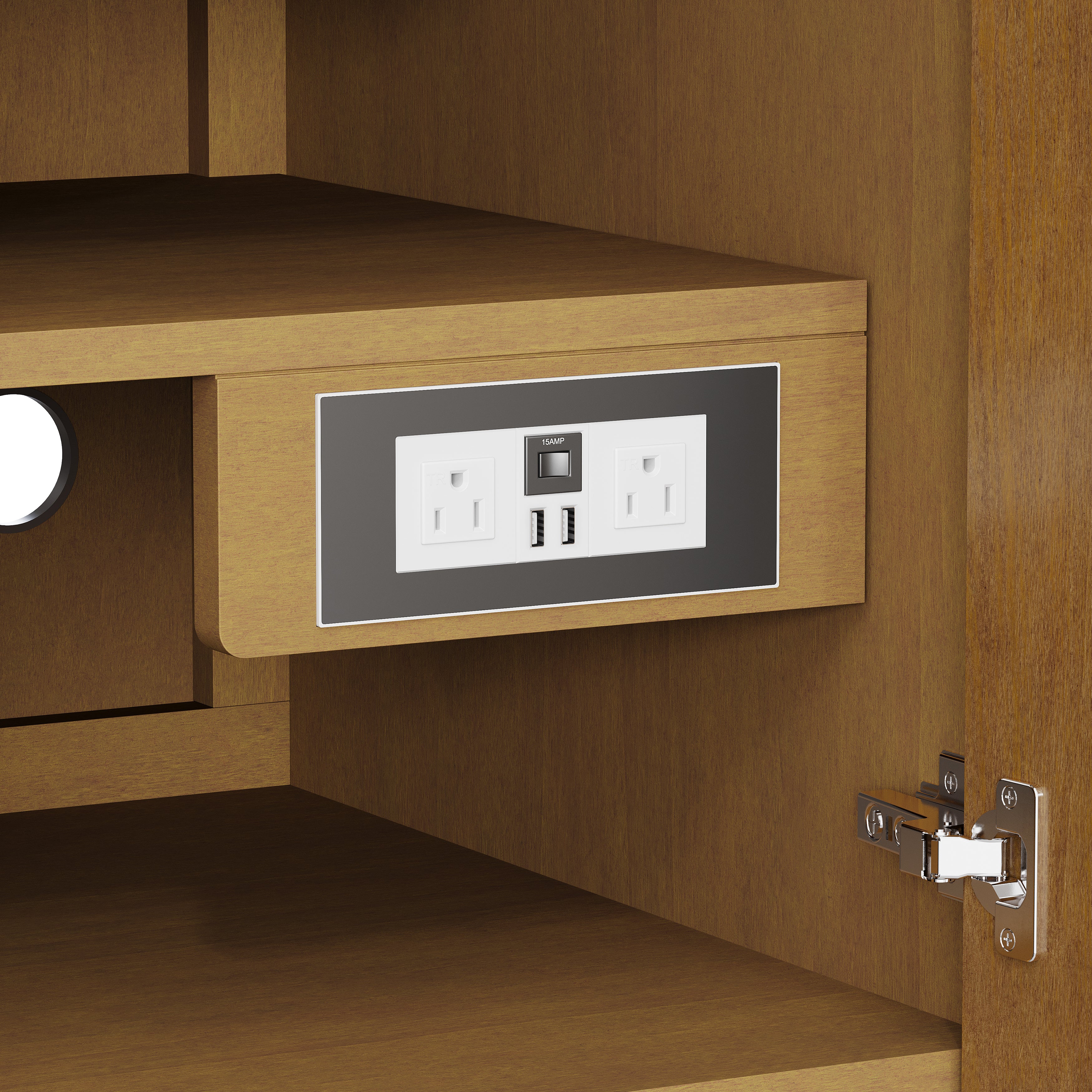 James Martin Hudson 60" Double Vanity in Honey Oak with 3cm Countertop and FreePower Wireless Charger