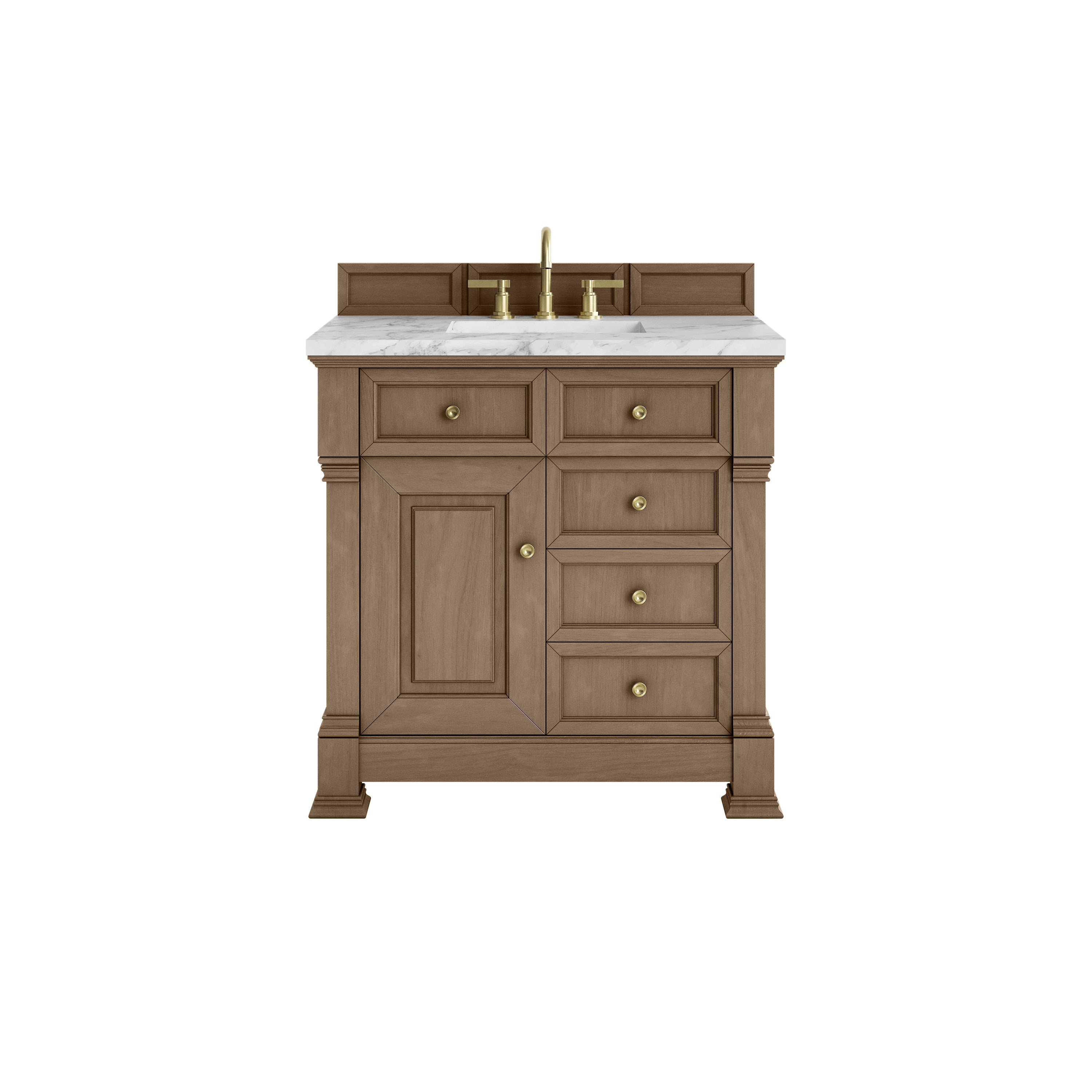 James Martin Brookfield 36" Single Vanity in Pecan with 3cm Countertop