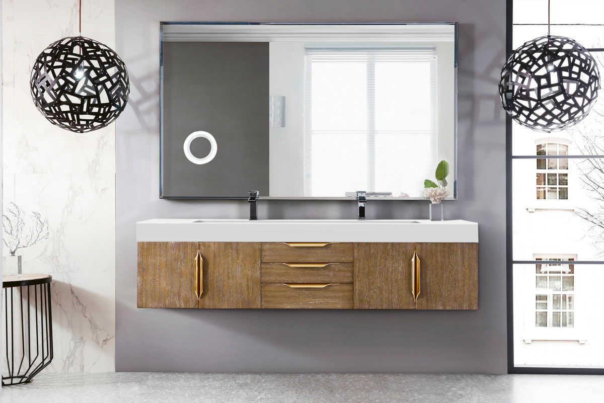 Columbia 72" Double Wall Mount Vanity Cabinet