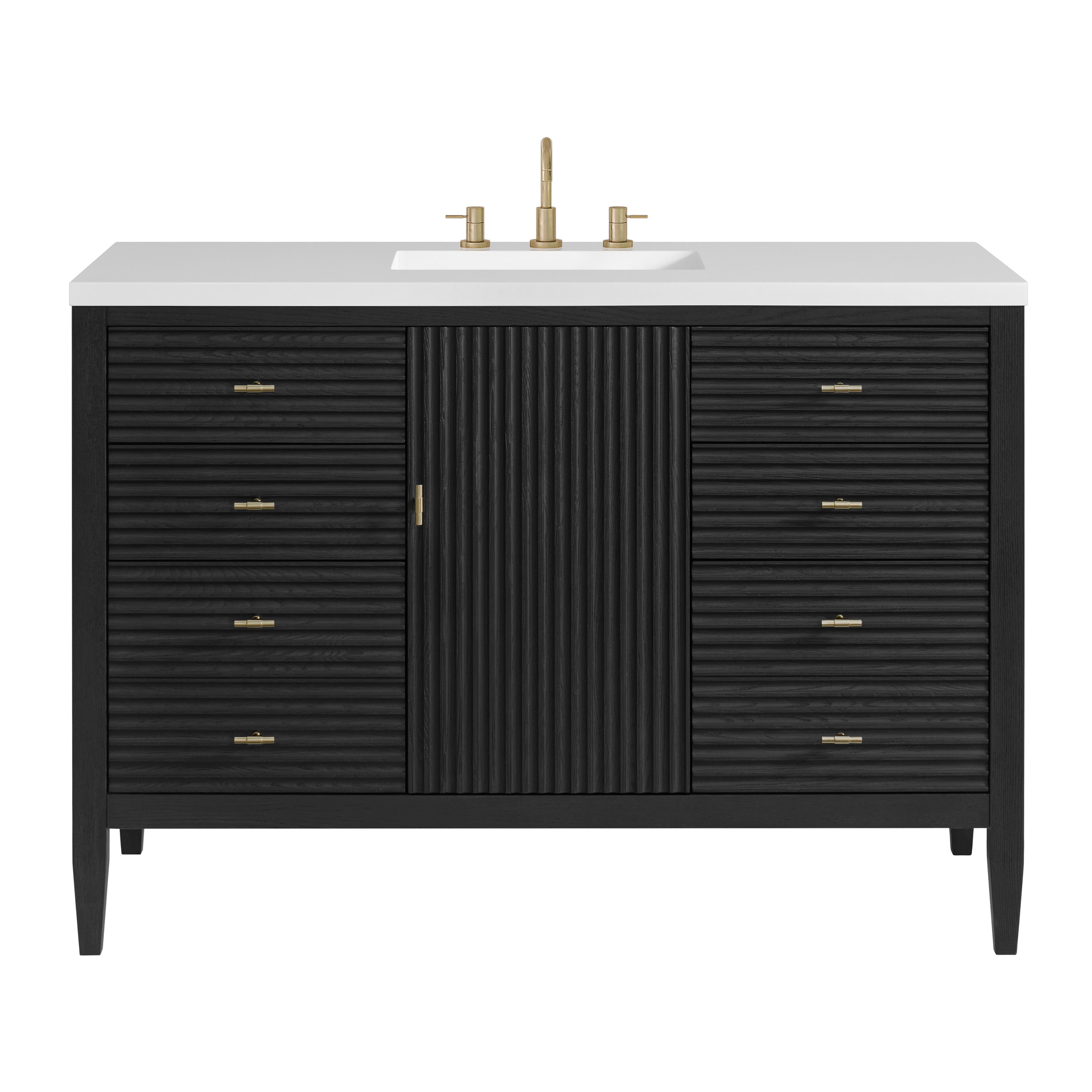 James Martin Myrrin 48" Single Vanity in Carbon Oak with 3cm Countertop