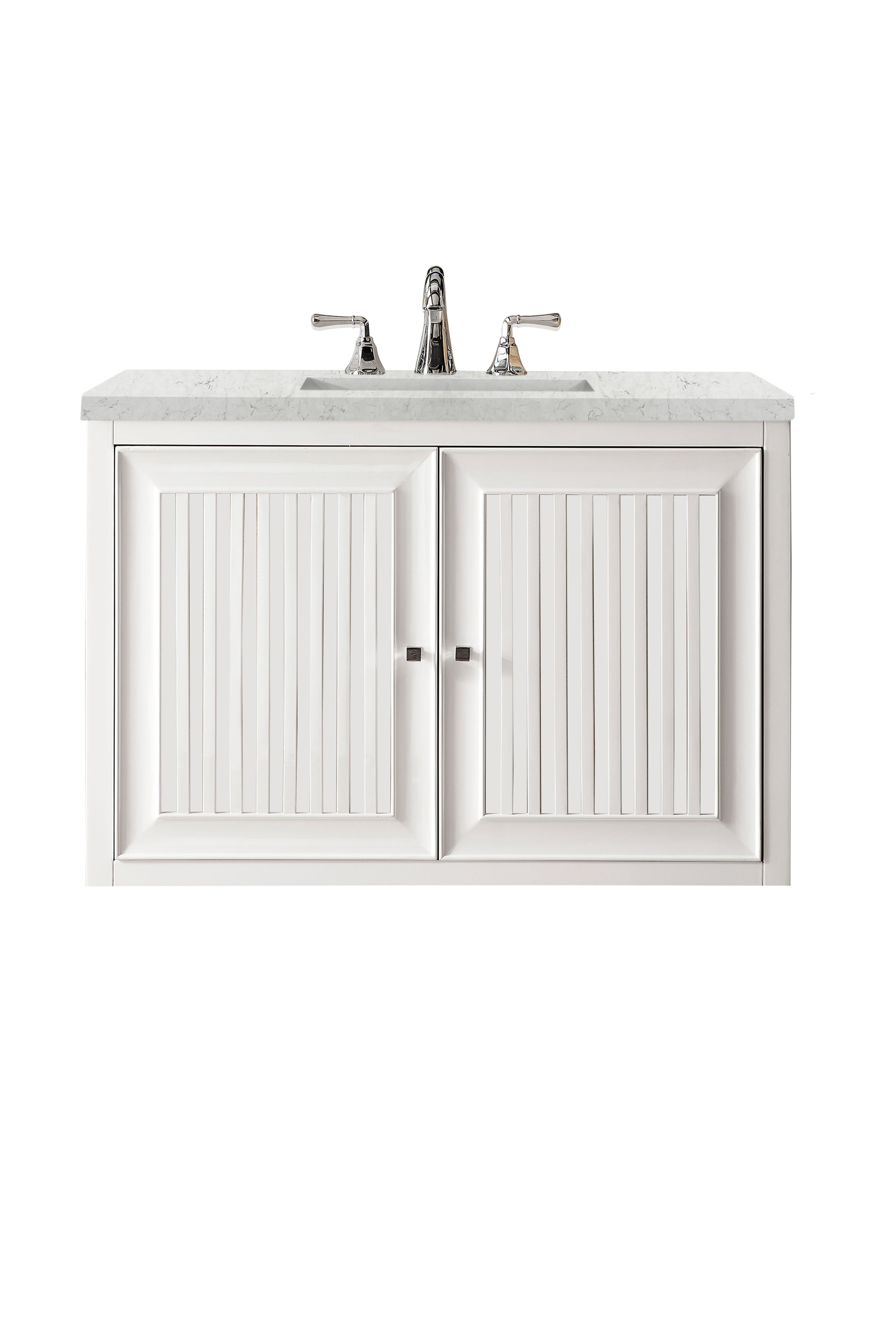James Martin Athens 36" Single Vanity in Glossy White with 3cm Countertop