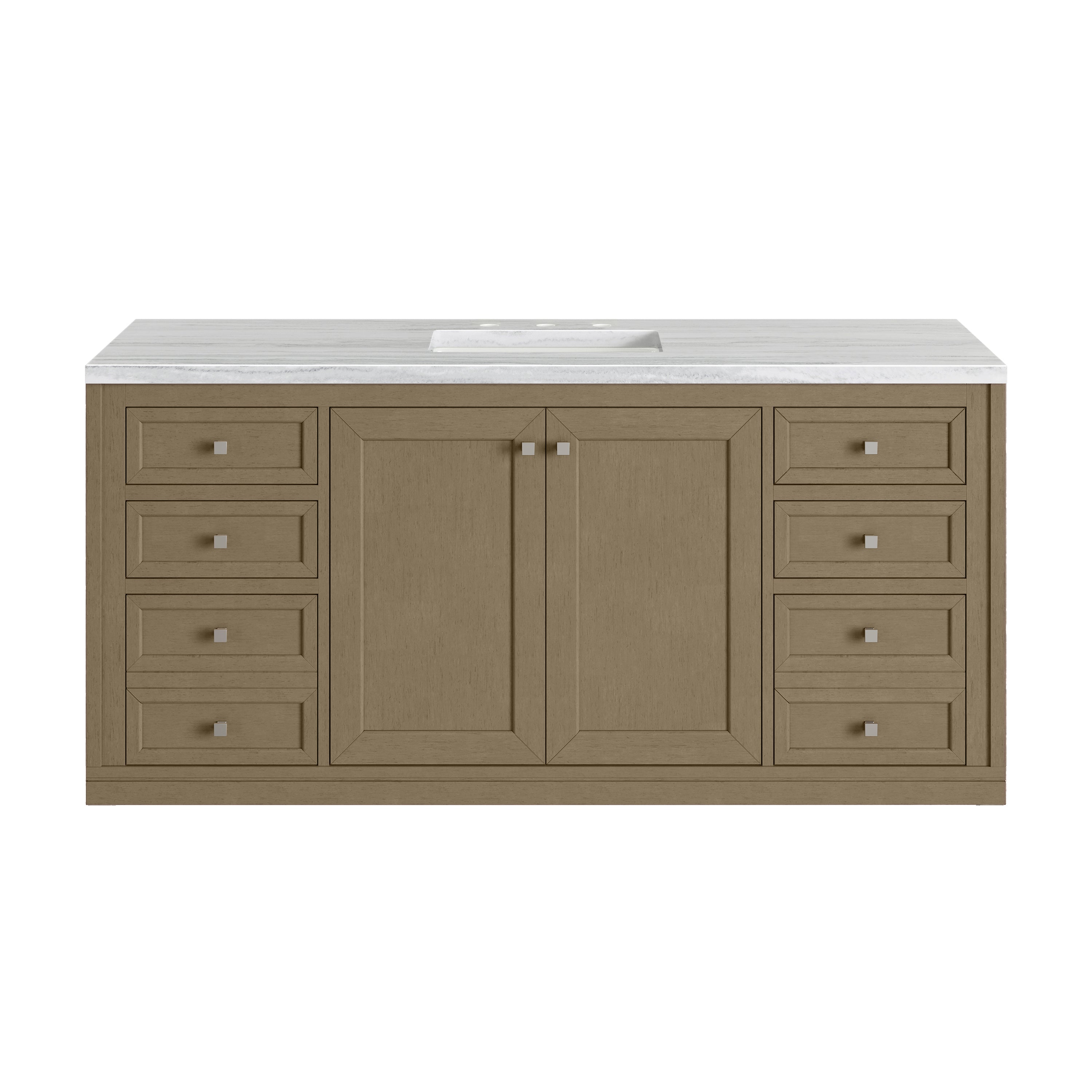 James Martin Chicago 60" Single Vanity in Walnut Whisper with 3cm Countertop