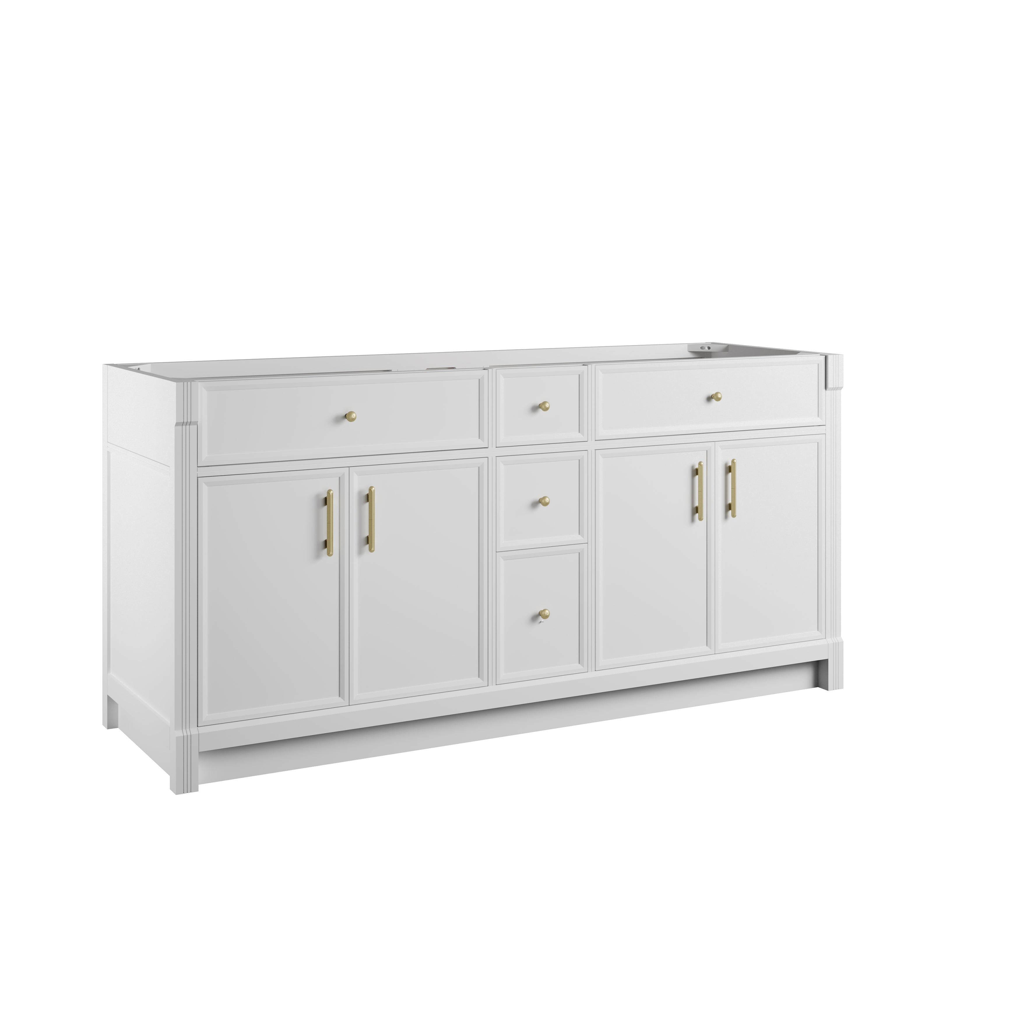 James Martin Bellshire 72" Double Vanity in Bright White with 3cm Countertop