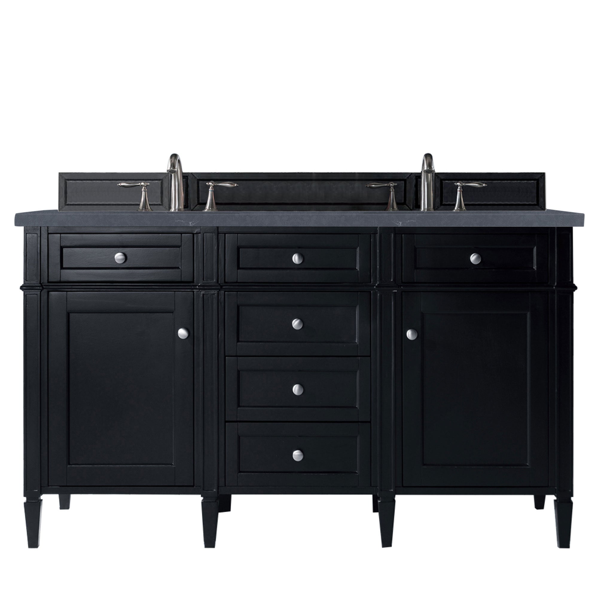 James Martin Brittany 60" Double Vanity in Black Onyx with 3cm Countertop