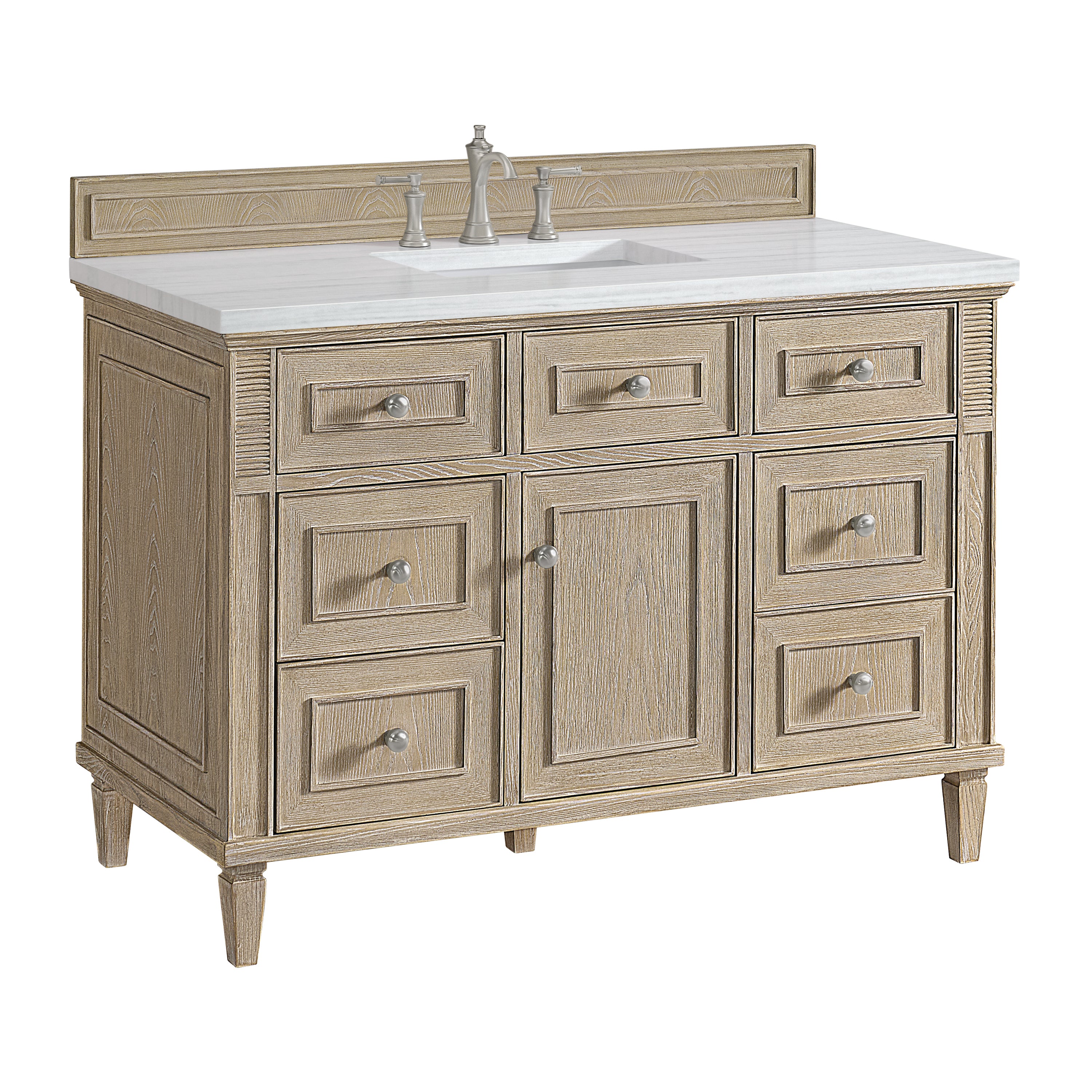 James Martin Lorelai 48" Single Vanity in Whitewashed Oak with 3cm Countertop
