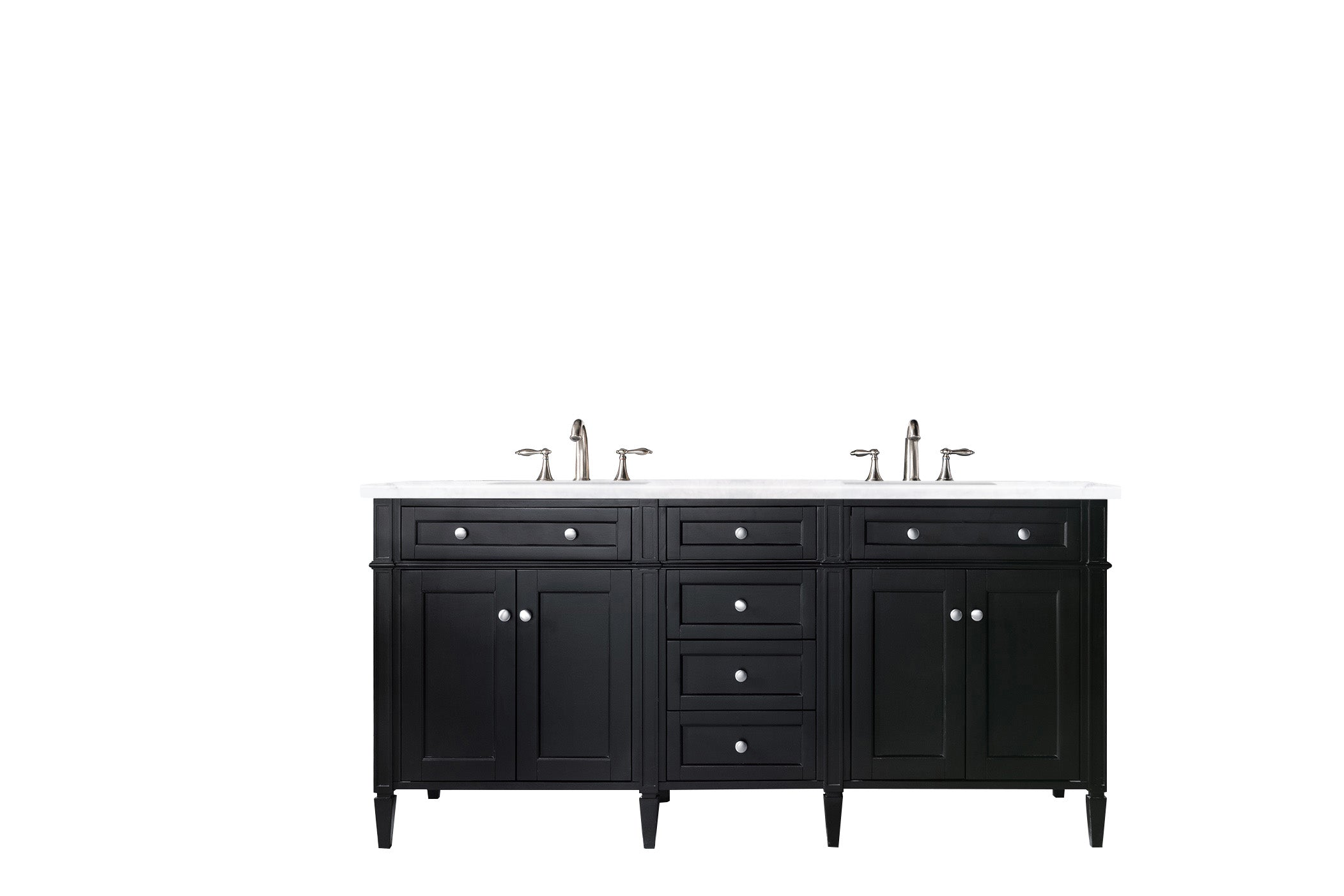 James Martin Brittany 72" Double Vanity in Black Onyx with 3cm Countertop