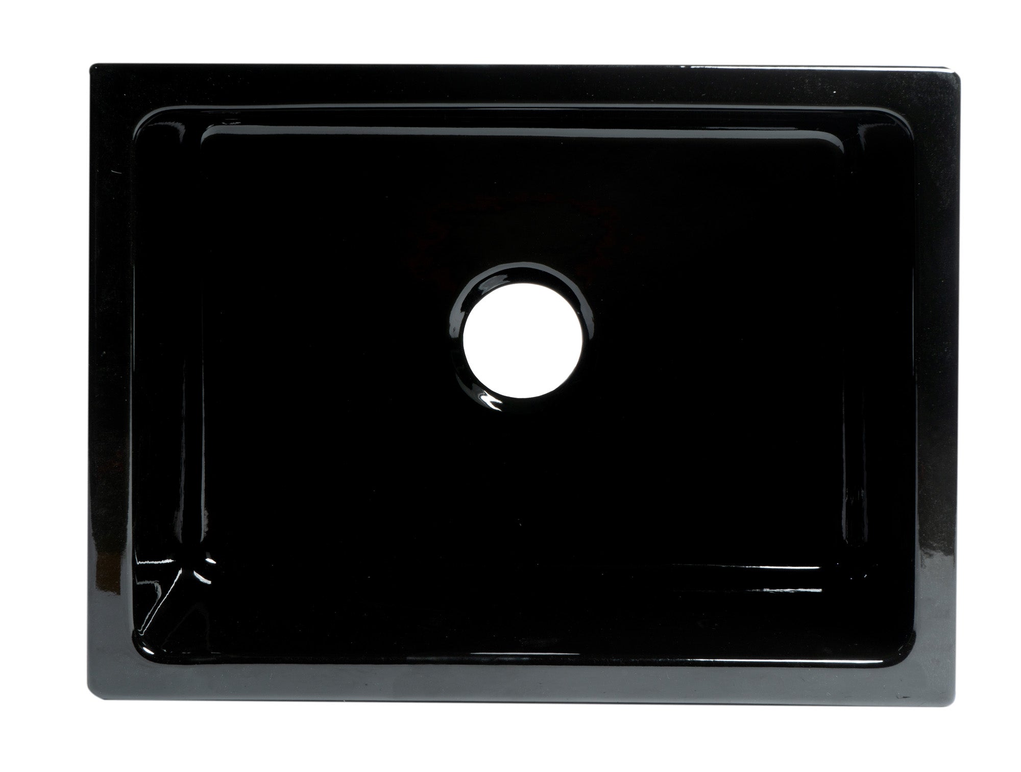 ALFI brand AB2418HS 24" Reversible Smooth / Fluted Single Bowl Fireclay Farm Sink – Biscuit, Black Gloss, Black Matte, White