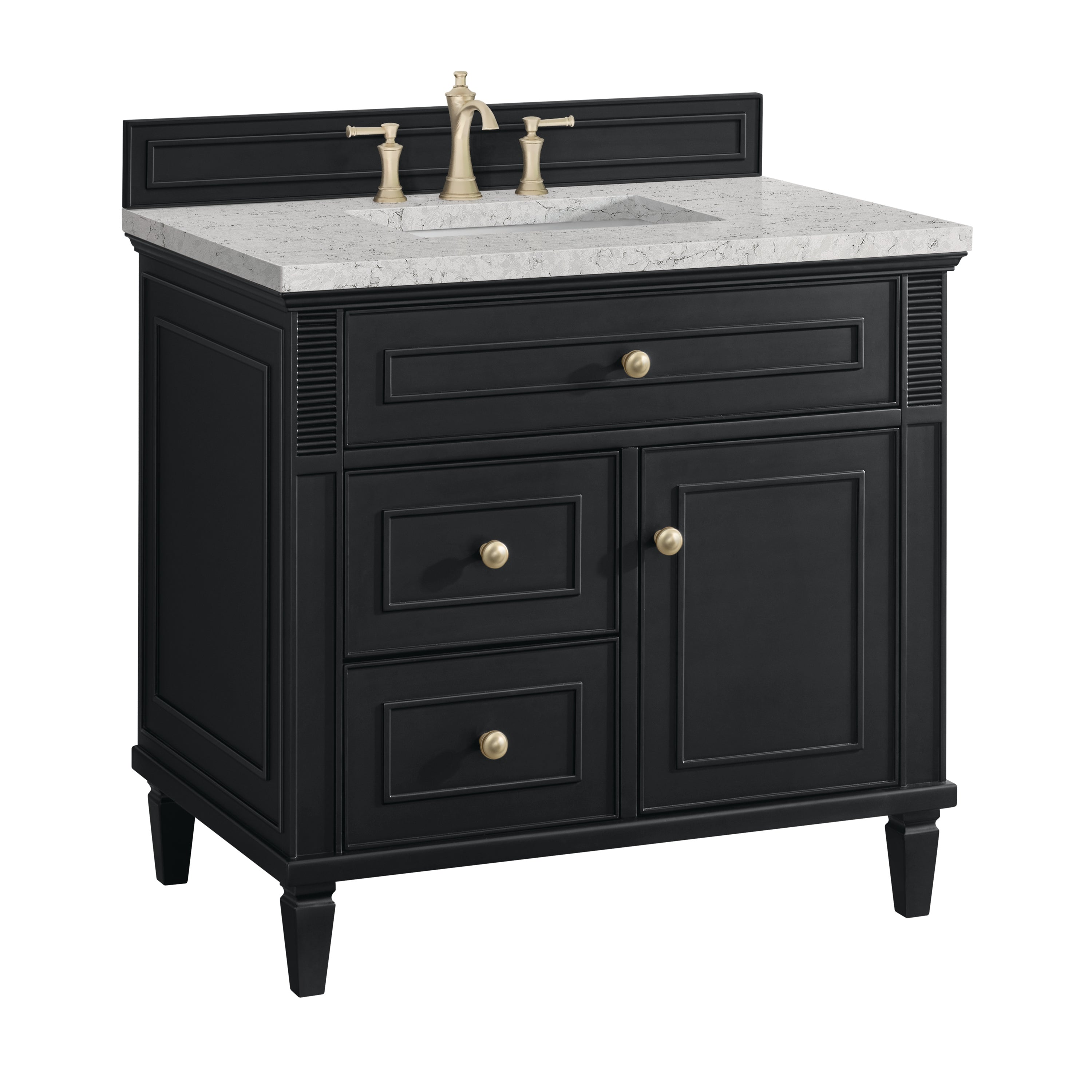 James Martin Lorelai 36" Single Vanity in Black Onyx with 3cm Countertop