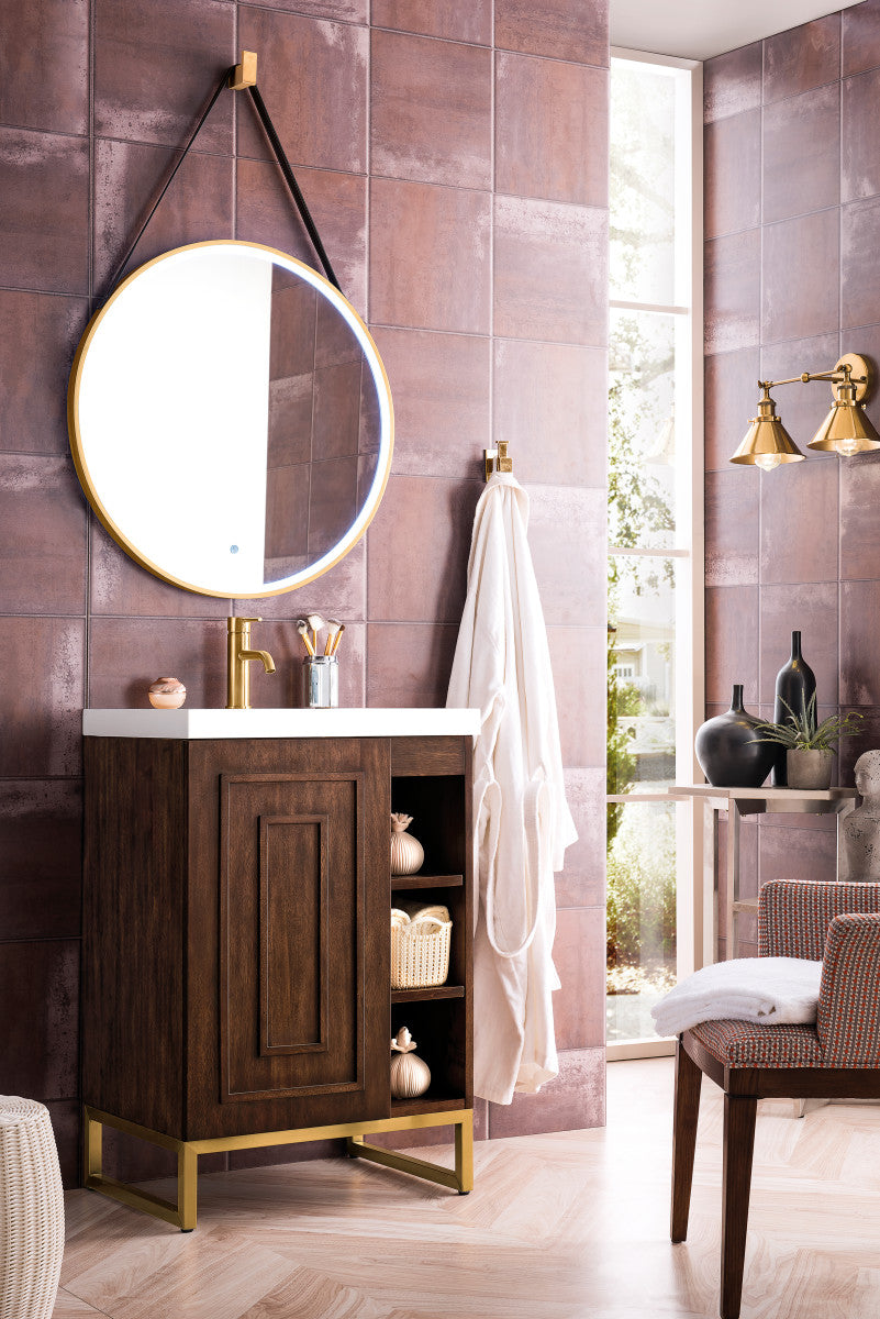 Alicante 24" Single Vanity with White Glossy Composite Stone Top