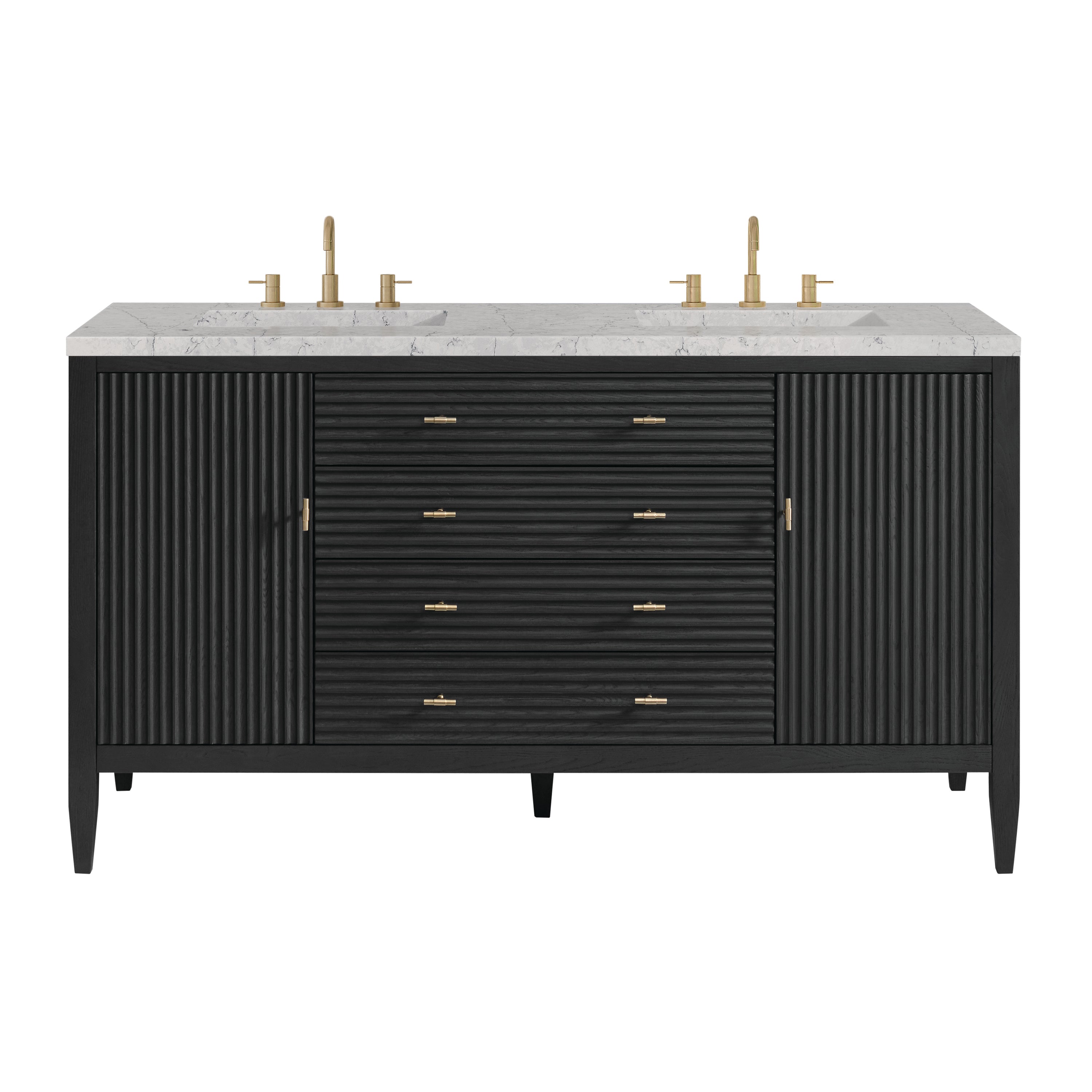 James Martin Myrrin 60" Double Vanity in Carbon Oak with 3cm Countertop