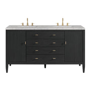 James Martin Myrrin 60" Double Vanity in Carbon Oak with 3cm Countertop and FreePower Wireless Charger