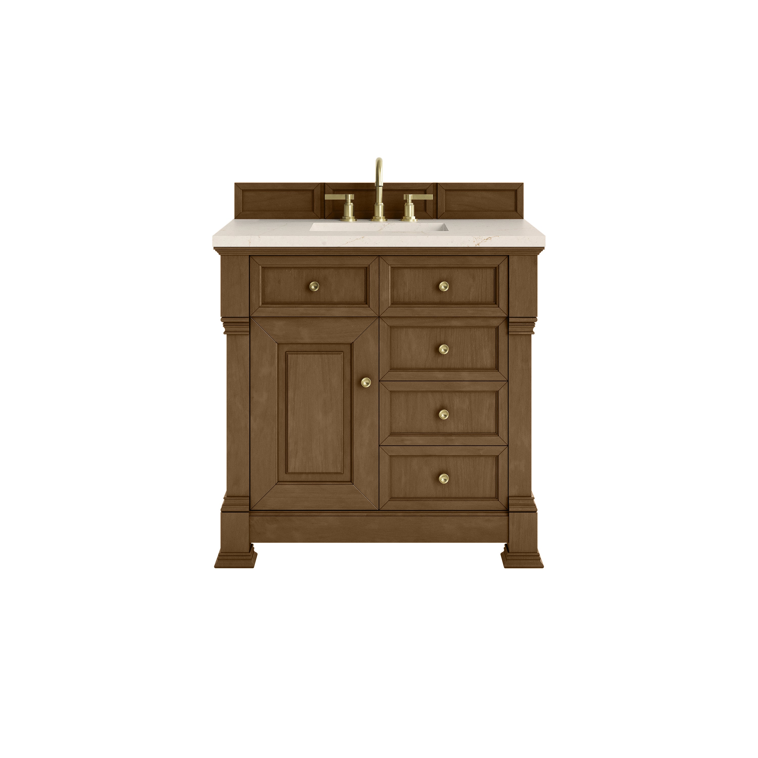 James Martin Brookfield 36" Single Vanity in Honey Oak with 3cm Countertop